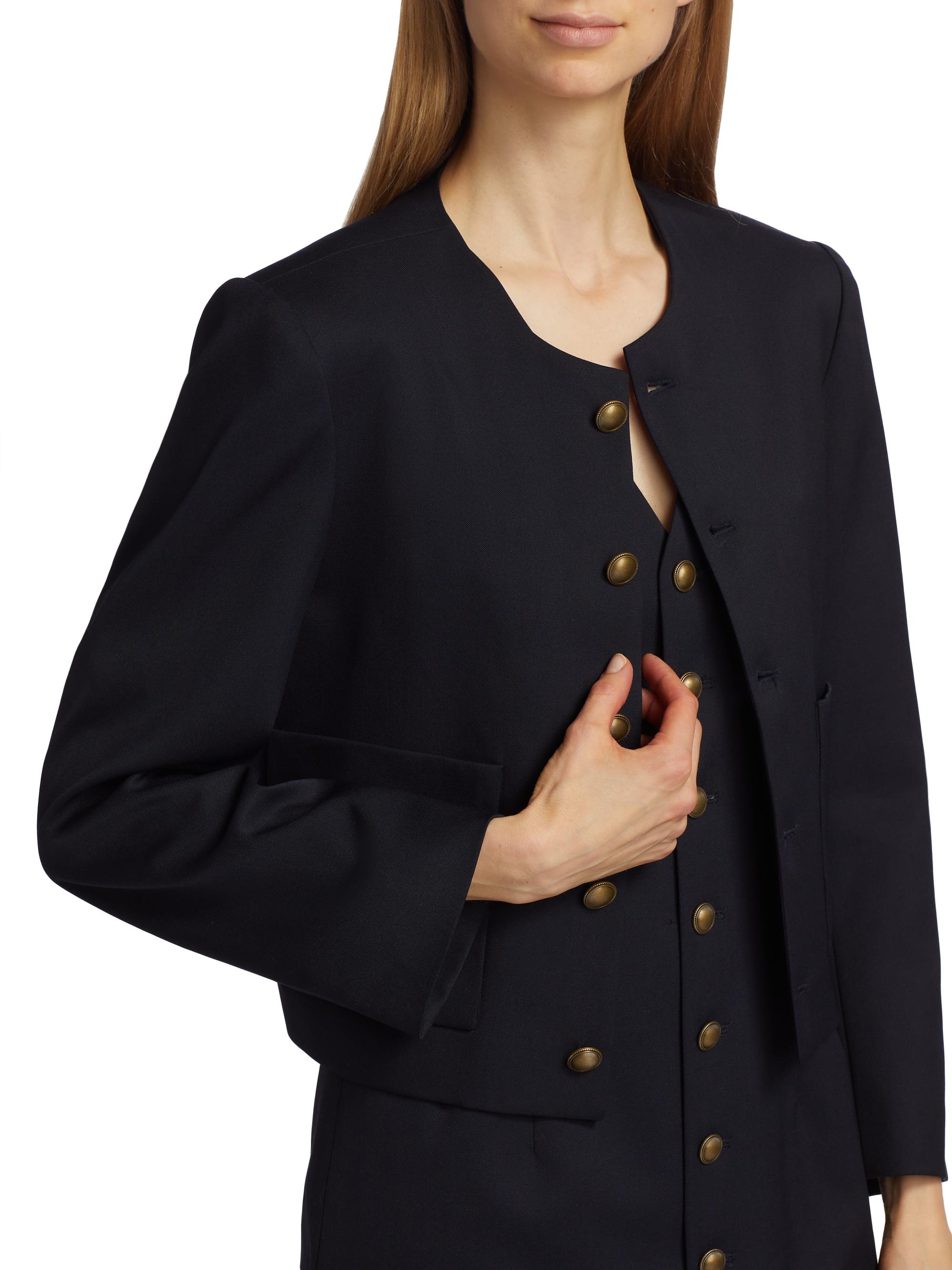 FRAME Stretch-Wool Crewneck Jacket | Saks Fifth Avenue