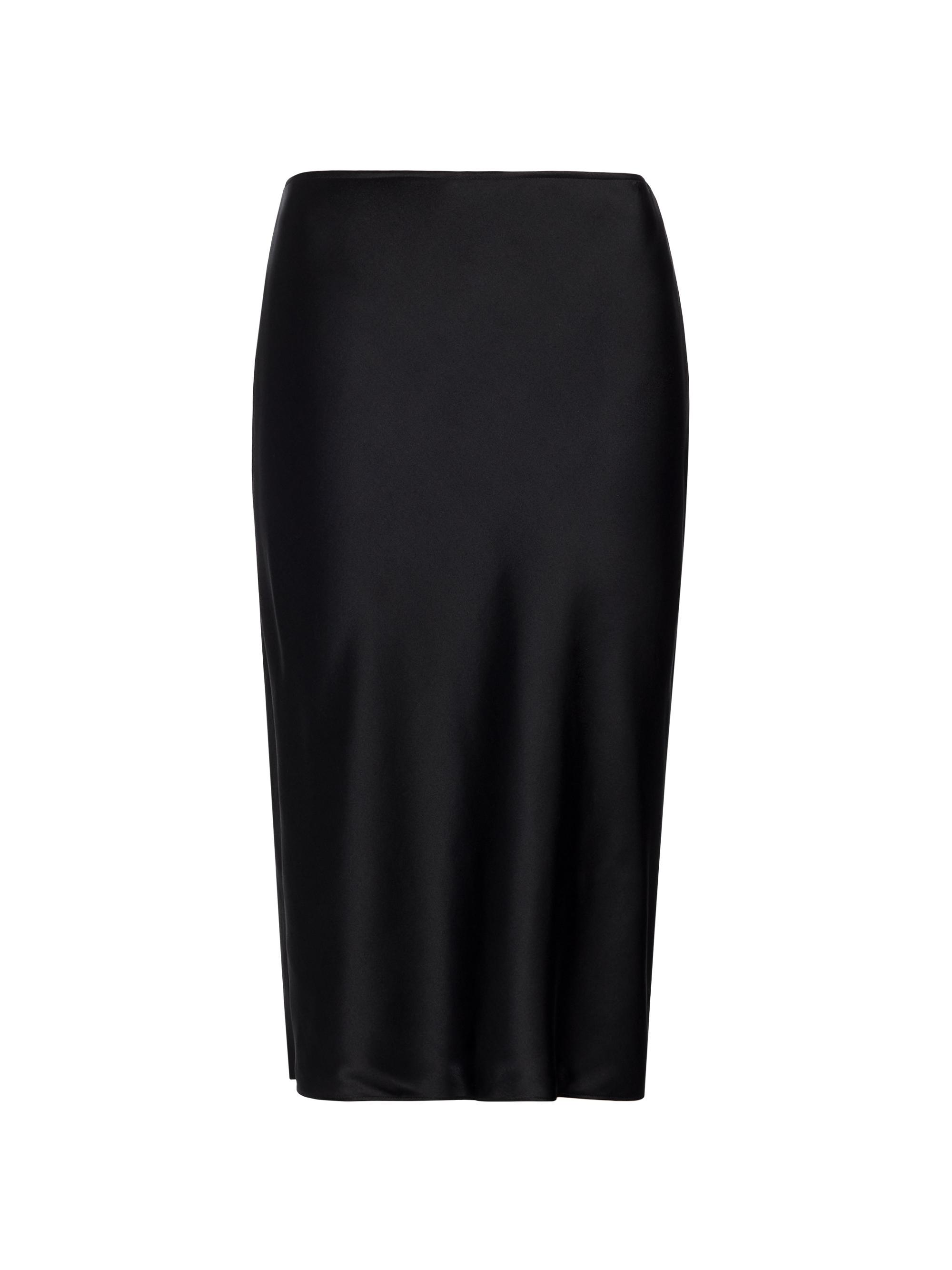Frame Women's Silk Bias-Cut Midi-Skirt - Black