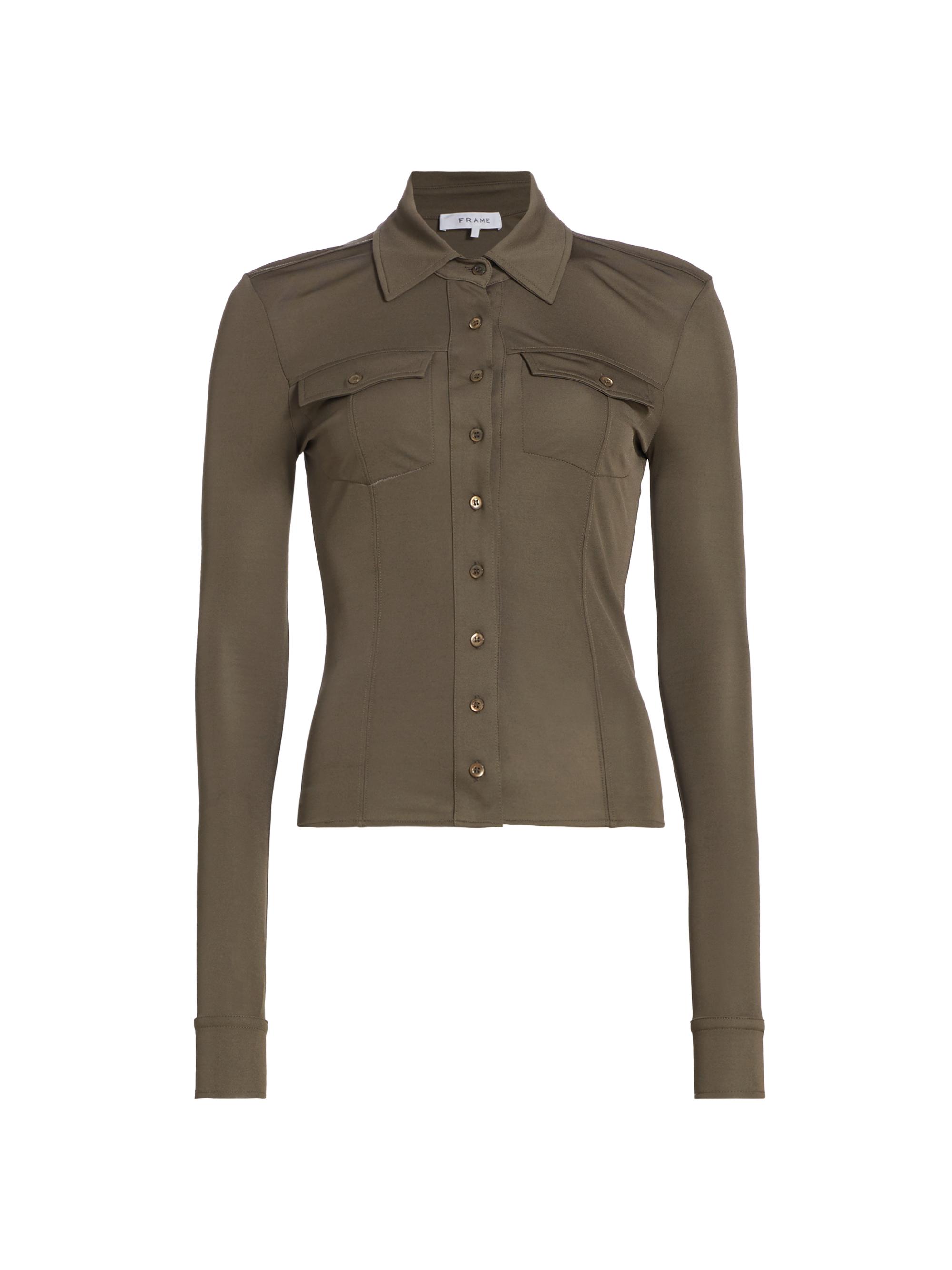 Frame Women's Jersey Fitted Shirt - Earth