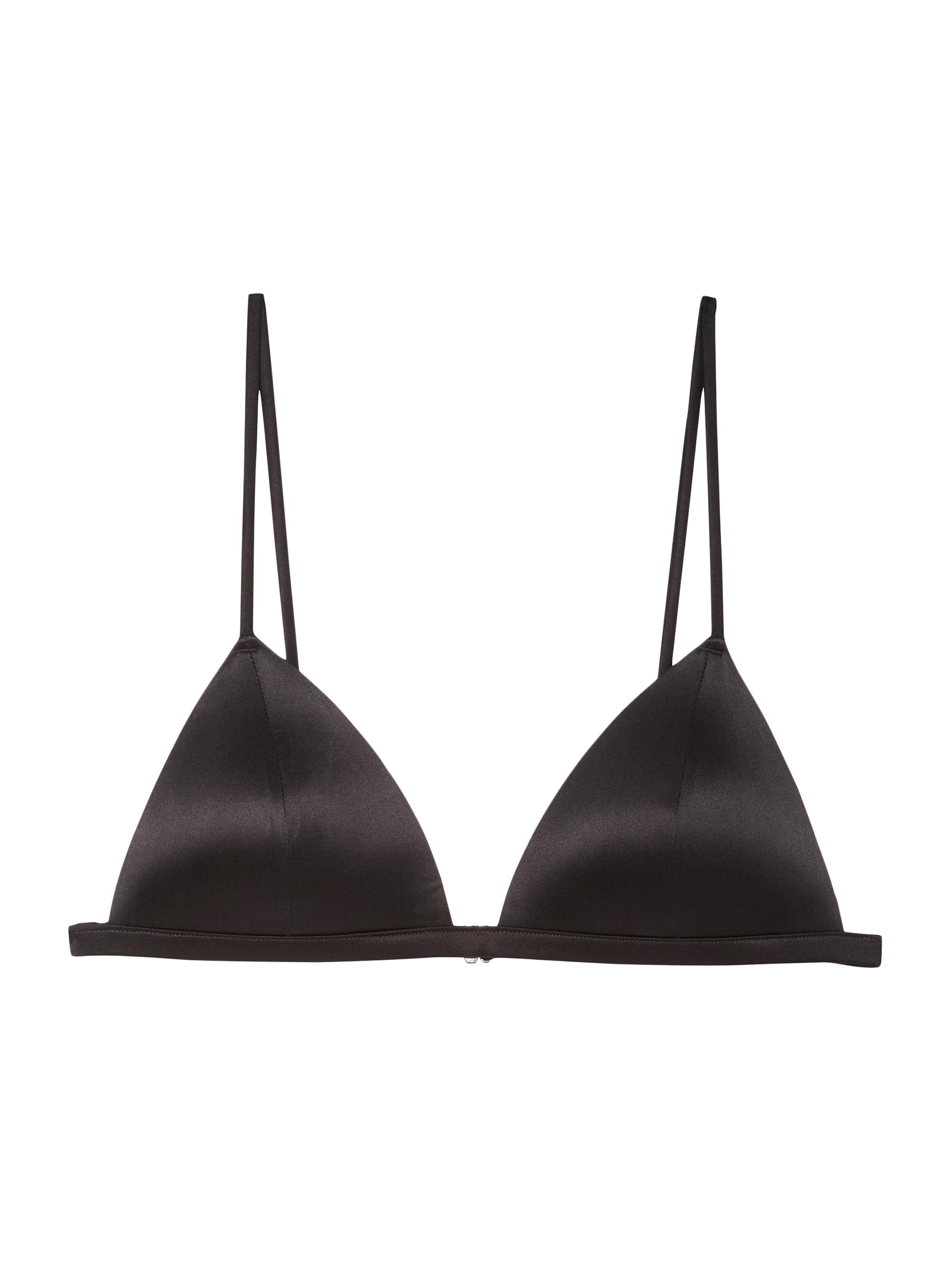 Fleur du Mal Women's Silk-Blend Wireless Triangle Bra - Black