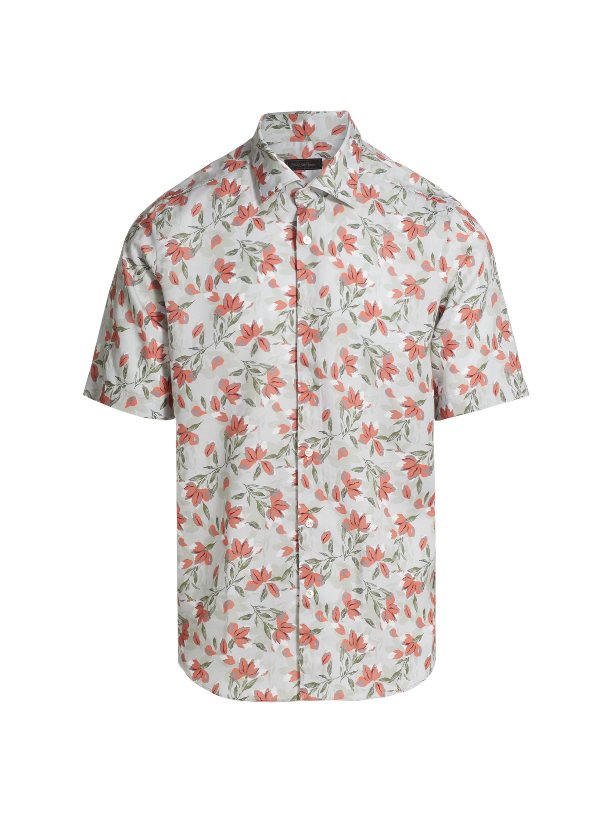 Saks Fifth Avenue Men's COLLECTION Floral Button-Front Shirt - Brick Red