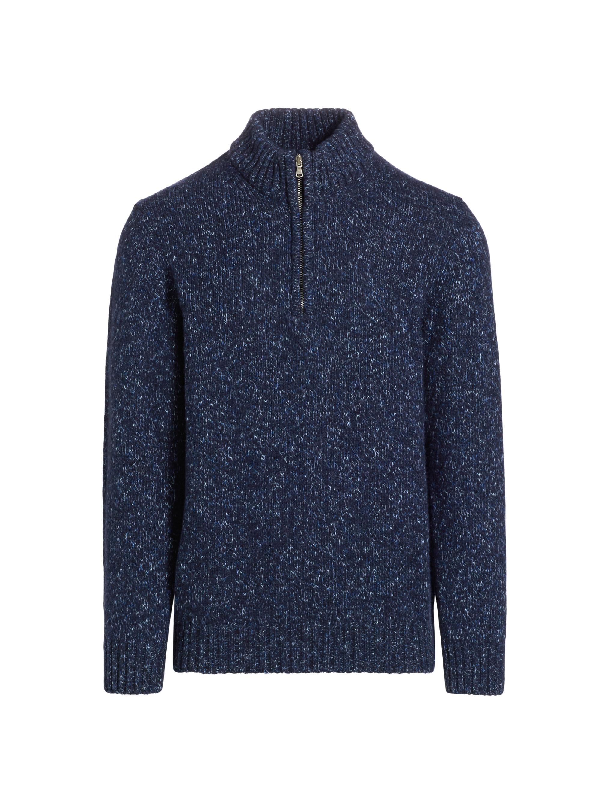 Saks Fifth Avenue Men's COLLECTION Twisted Yarn Quarter-Zip Sweater - Navy