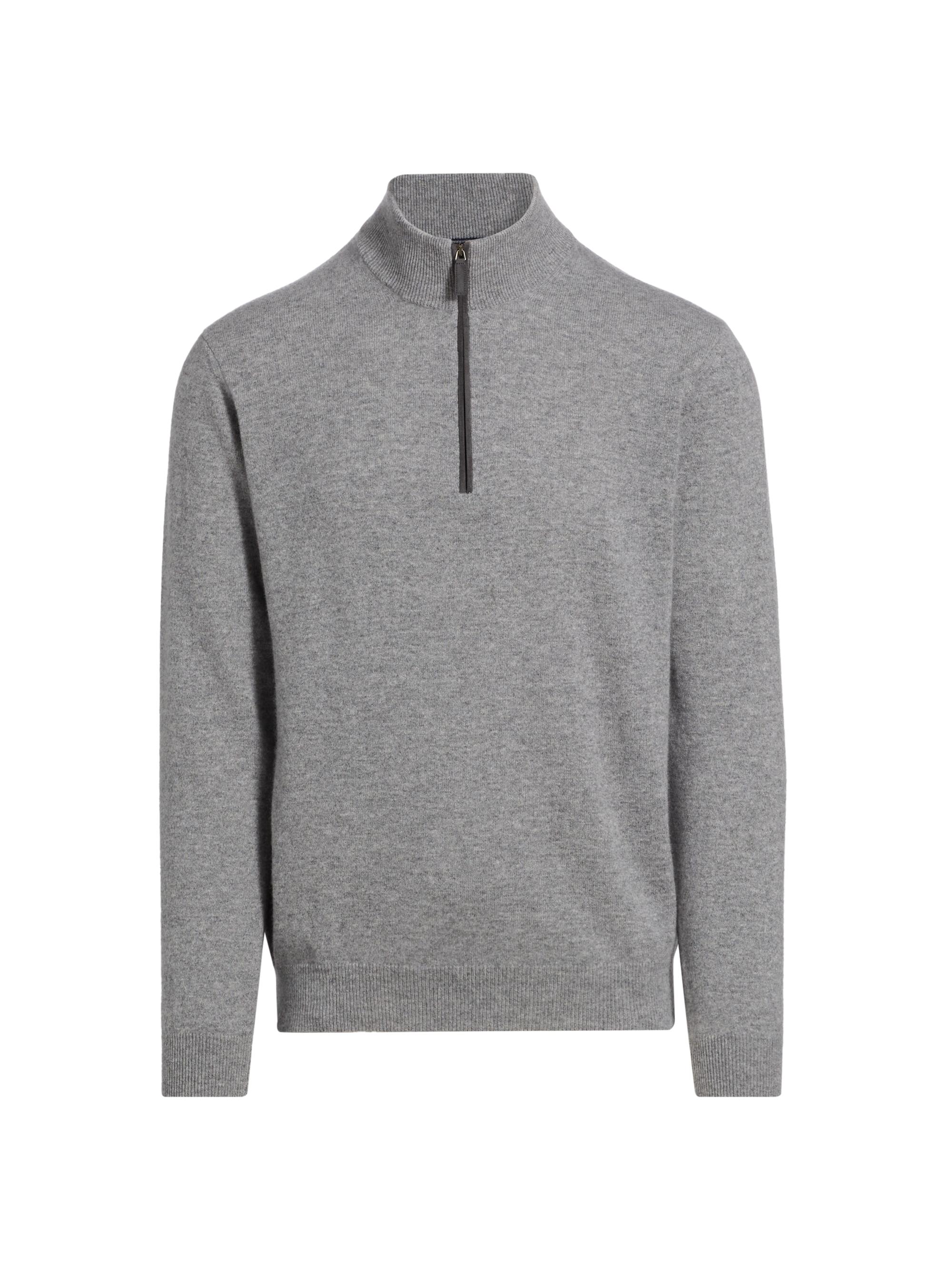 Saks Fifth Avenue Men's COLLECTION Cashmere Quarter-Zip Sweater - Blue Fog