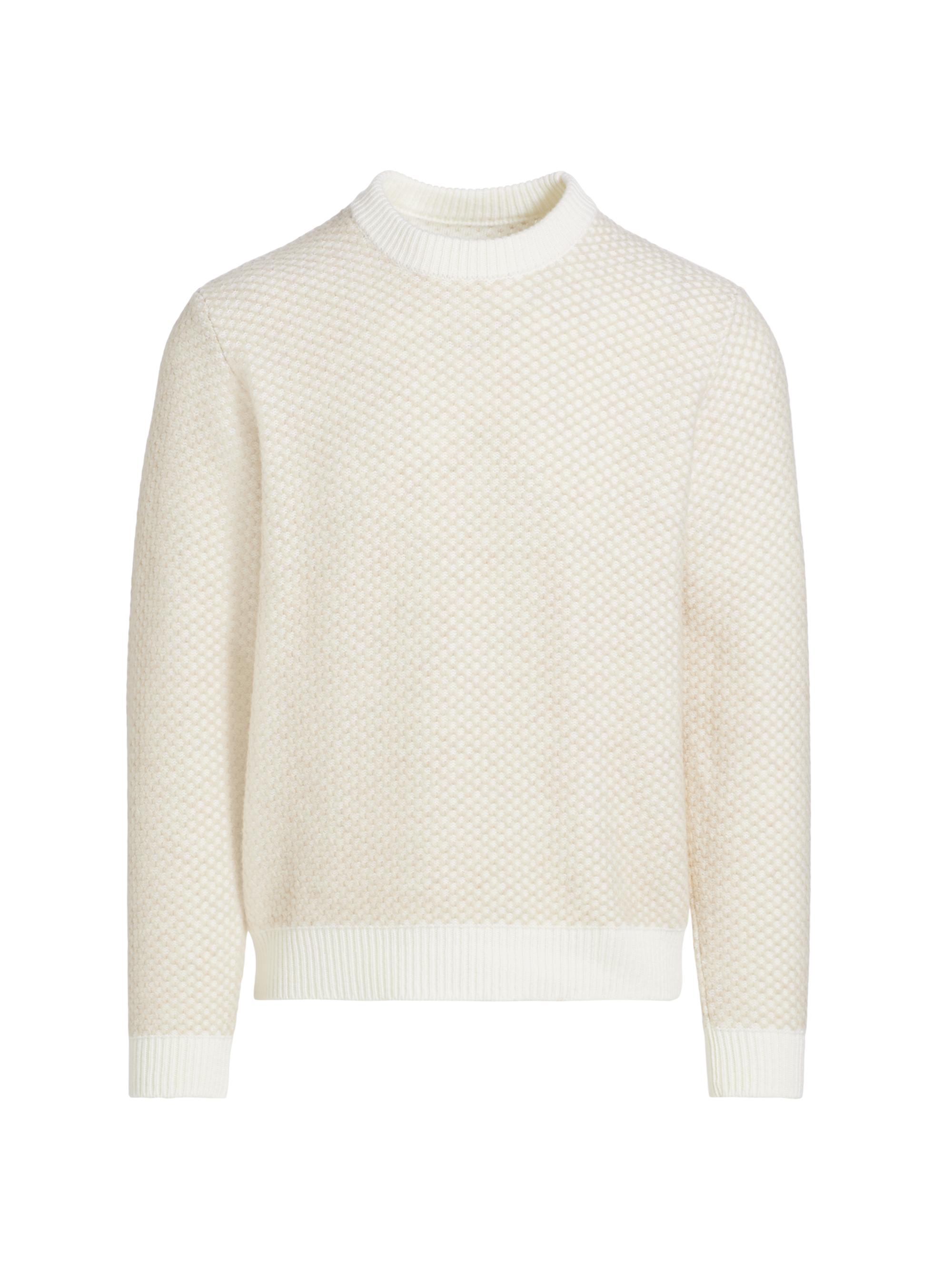 Saks Fifth Avenue Men's COLLECTION Seed Stitch Crewneck Sweater - Cream