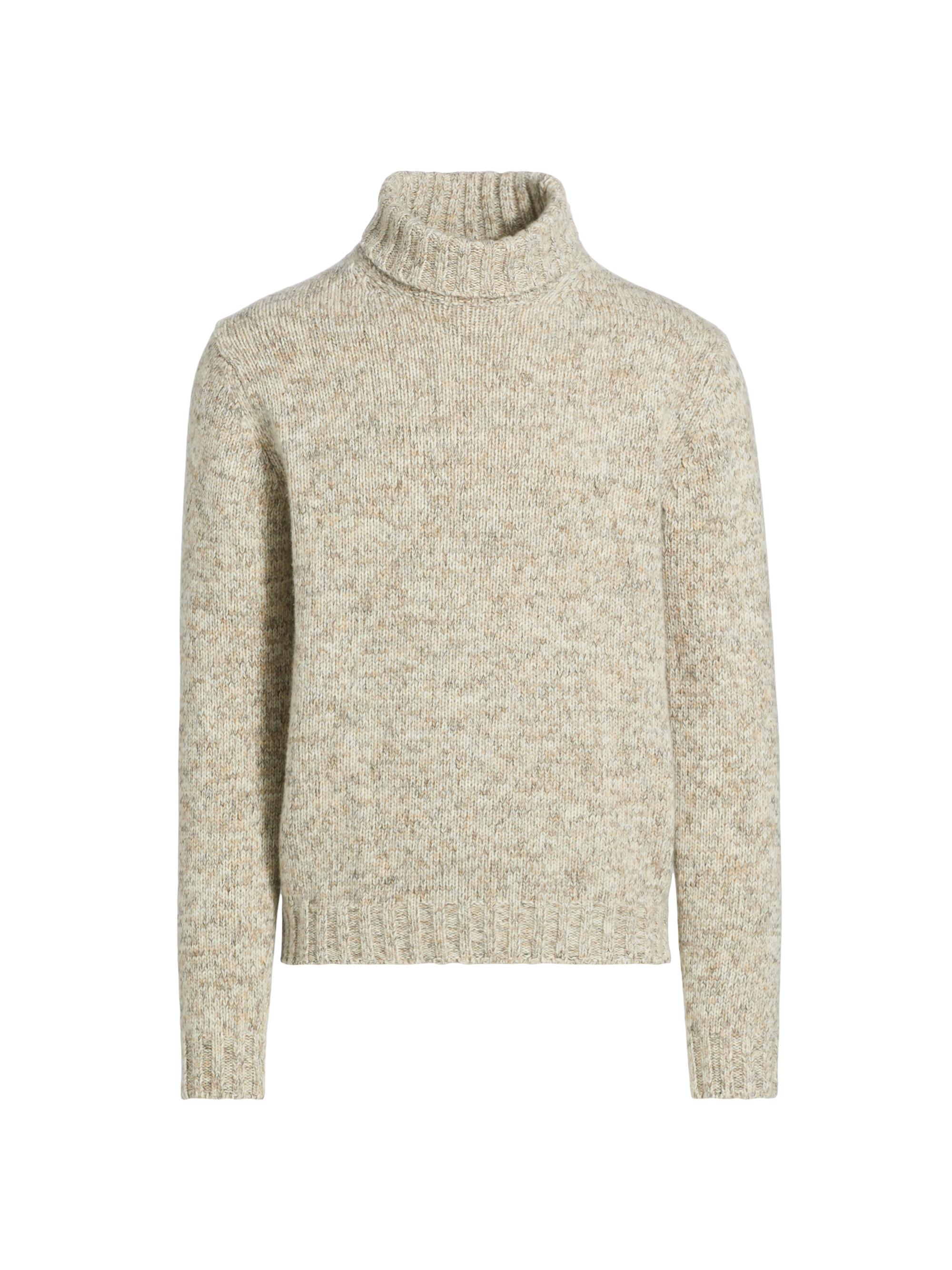 Saks Fifth Avenue Men's COLLECTION Melange Turtleneck Sweater - Cream