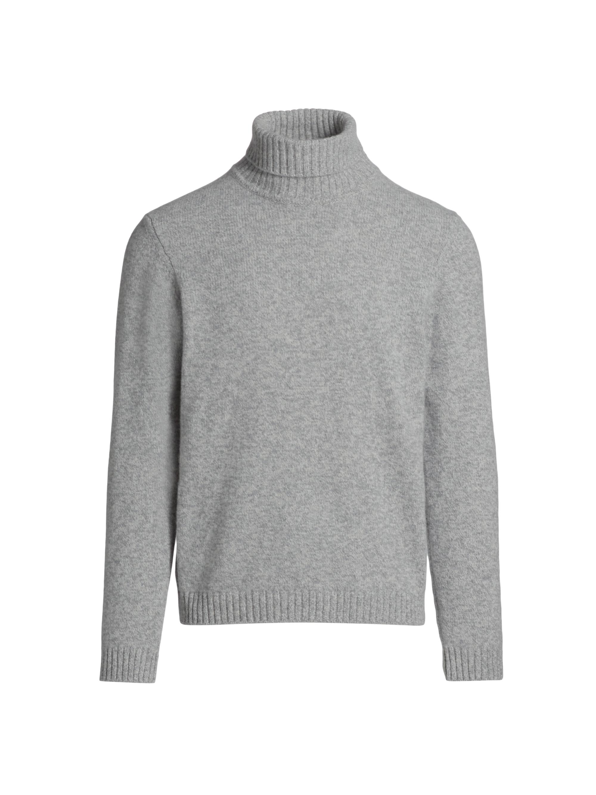 Saks Fifth Avenue Men's COLLECTION Melange Long-Sleeve Turtleneck - Light Grey