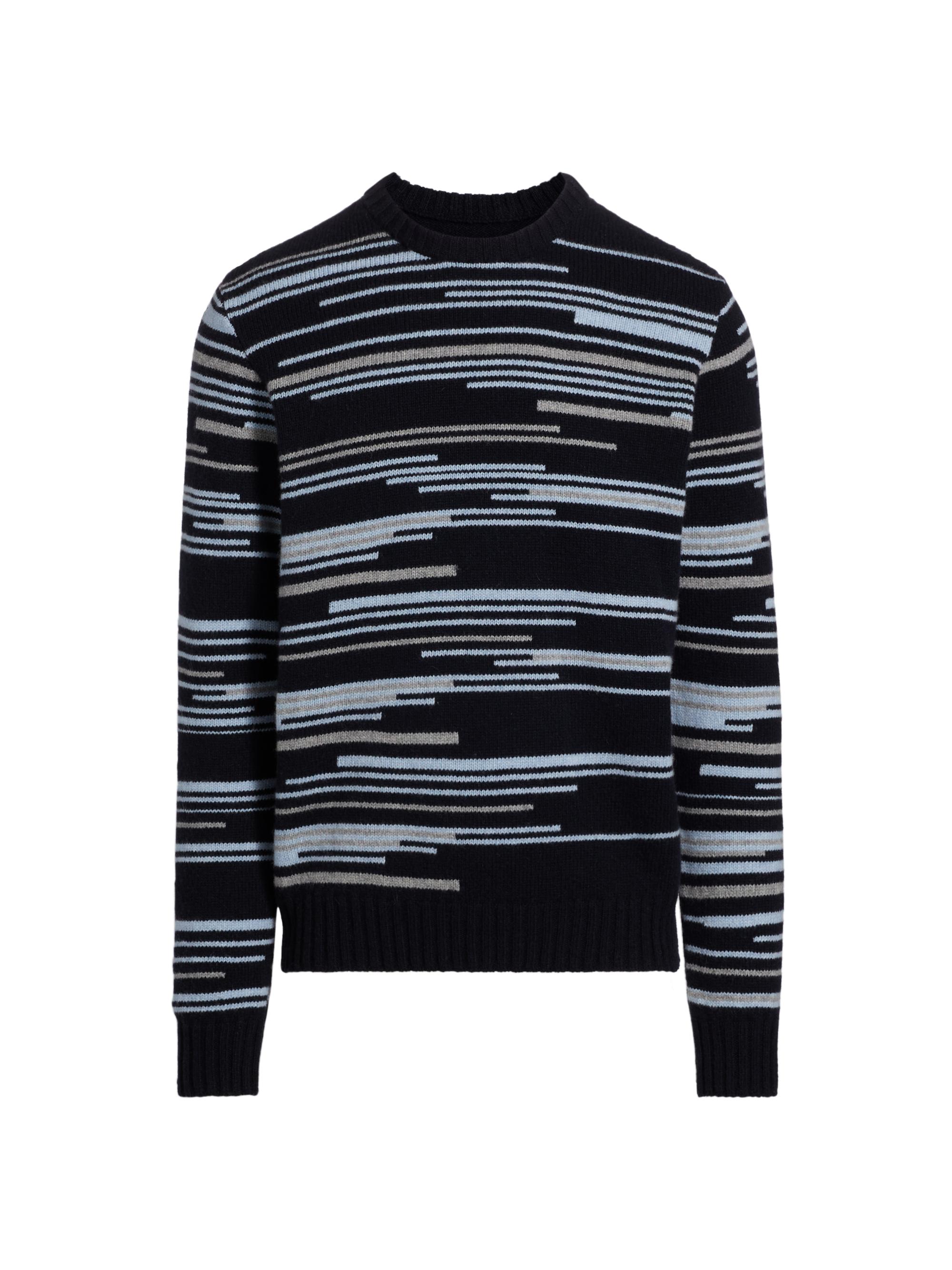 Saks Fifth Avenue Men's COLLECTION Irregular Stripe Crewneck Sweater - Navy