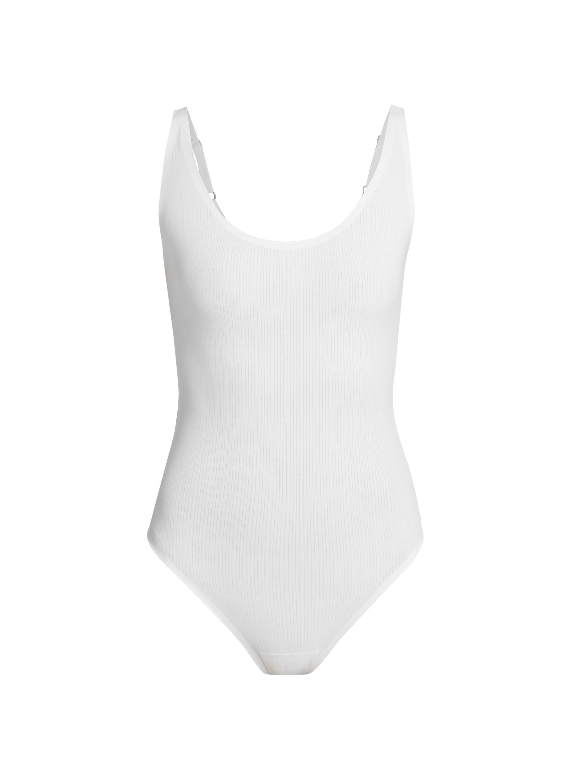 Wolford Women's Rib-Knit Scoopneck Bodysuit - Pearl