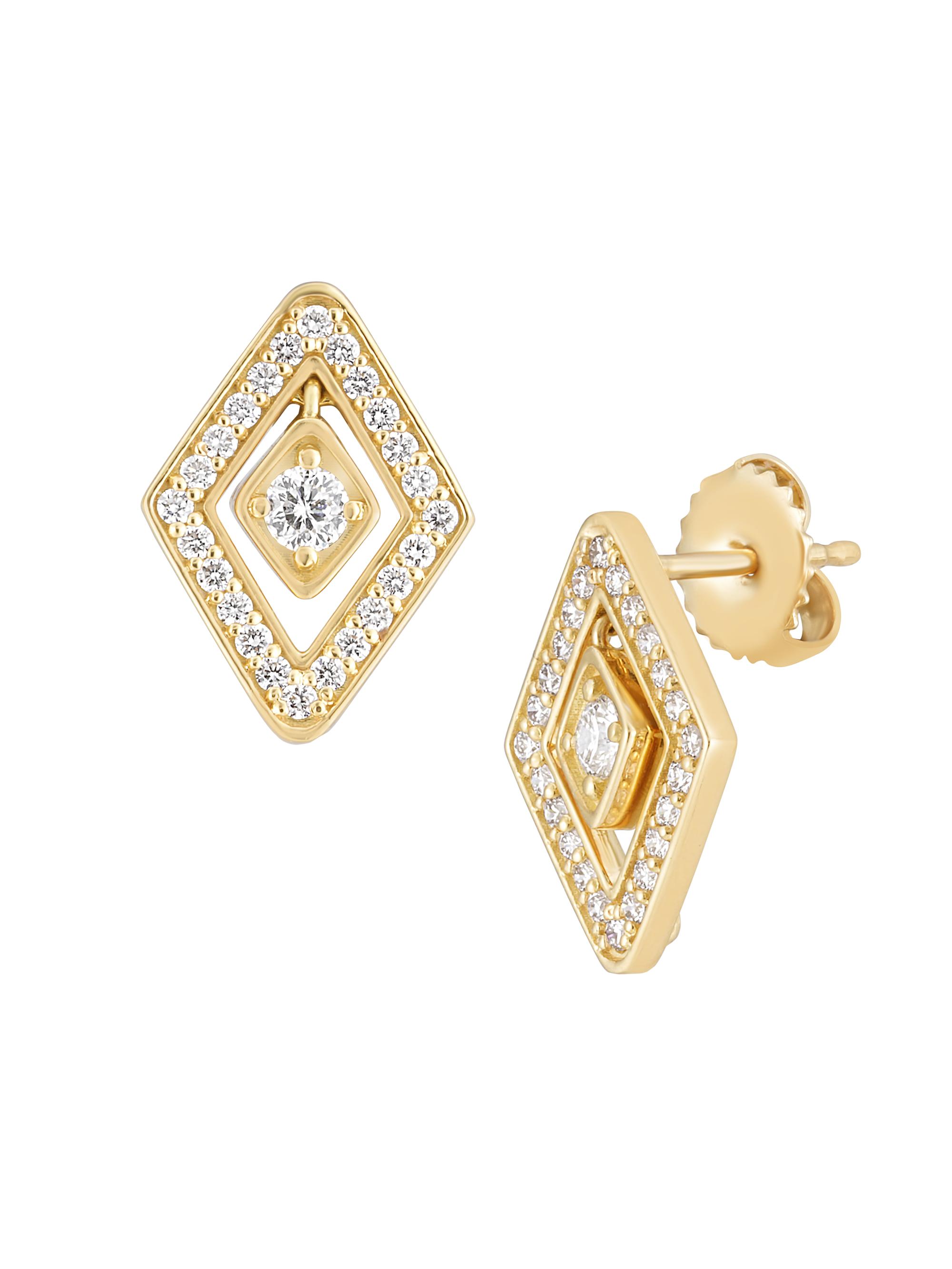 Roberto Coin Women's Diamante 18K Yellow Gold & 0.55 TCW Diamond Drop Earrings - Yellow Gold