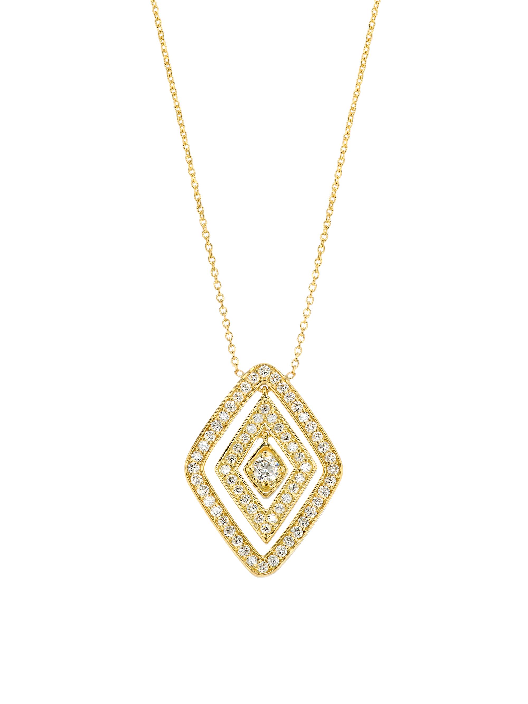 Roberto Coin Women's Diamante 18K Yellow Gold & 0.77 TCW Diamond Pendant Necklace - Yellow Gold