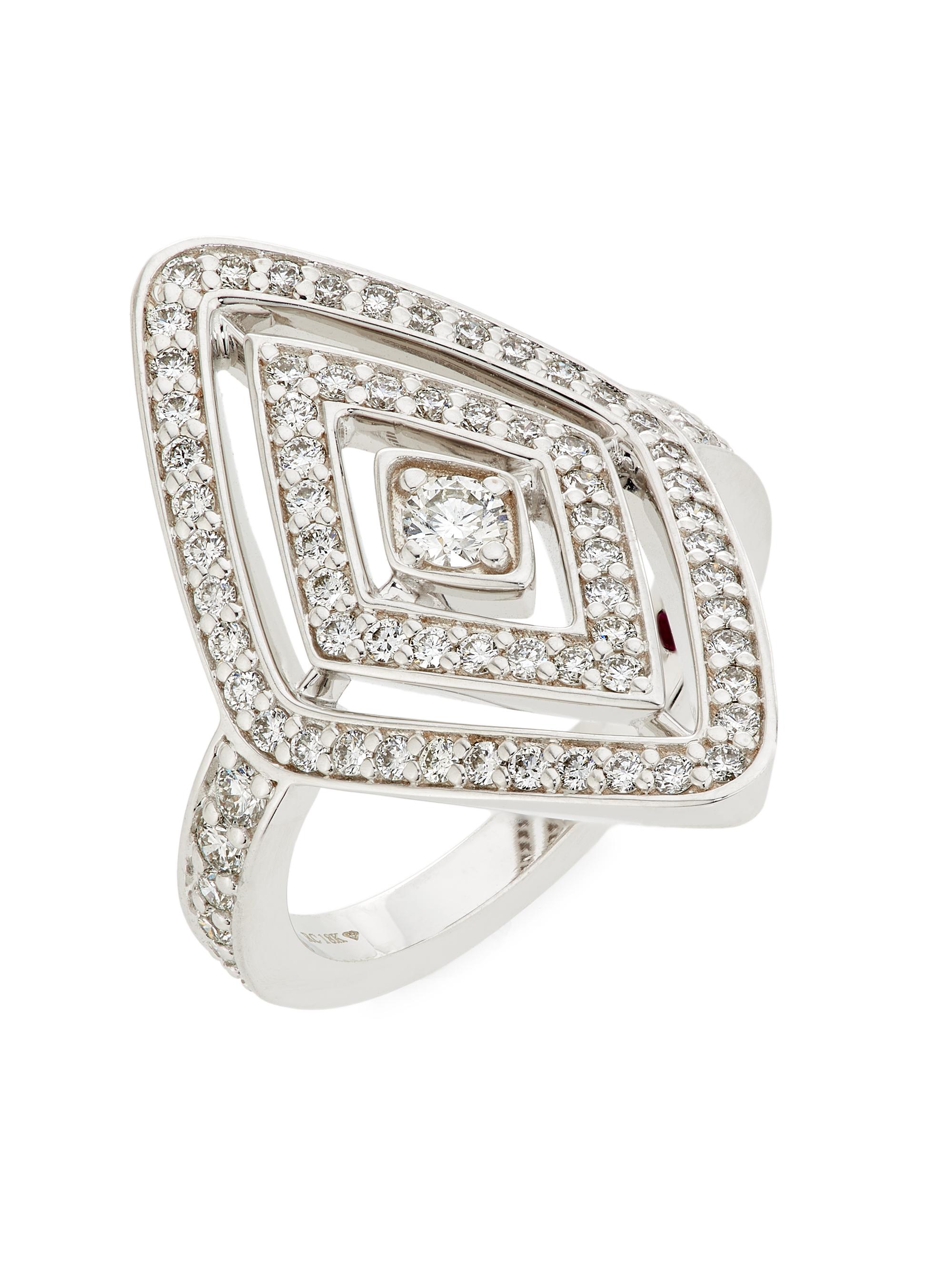 Roberto Coin Women's Diamante 18K White Gold & 0.85 TCW Diamond Ring - White Gold