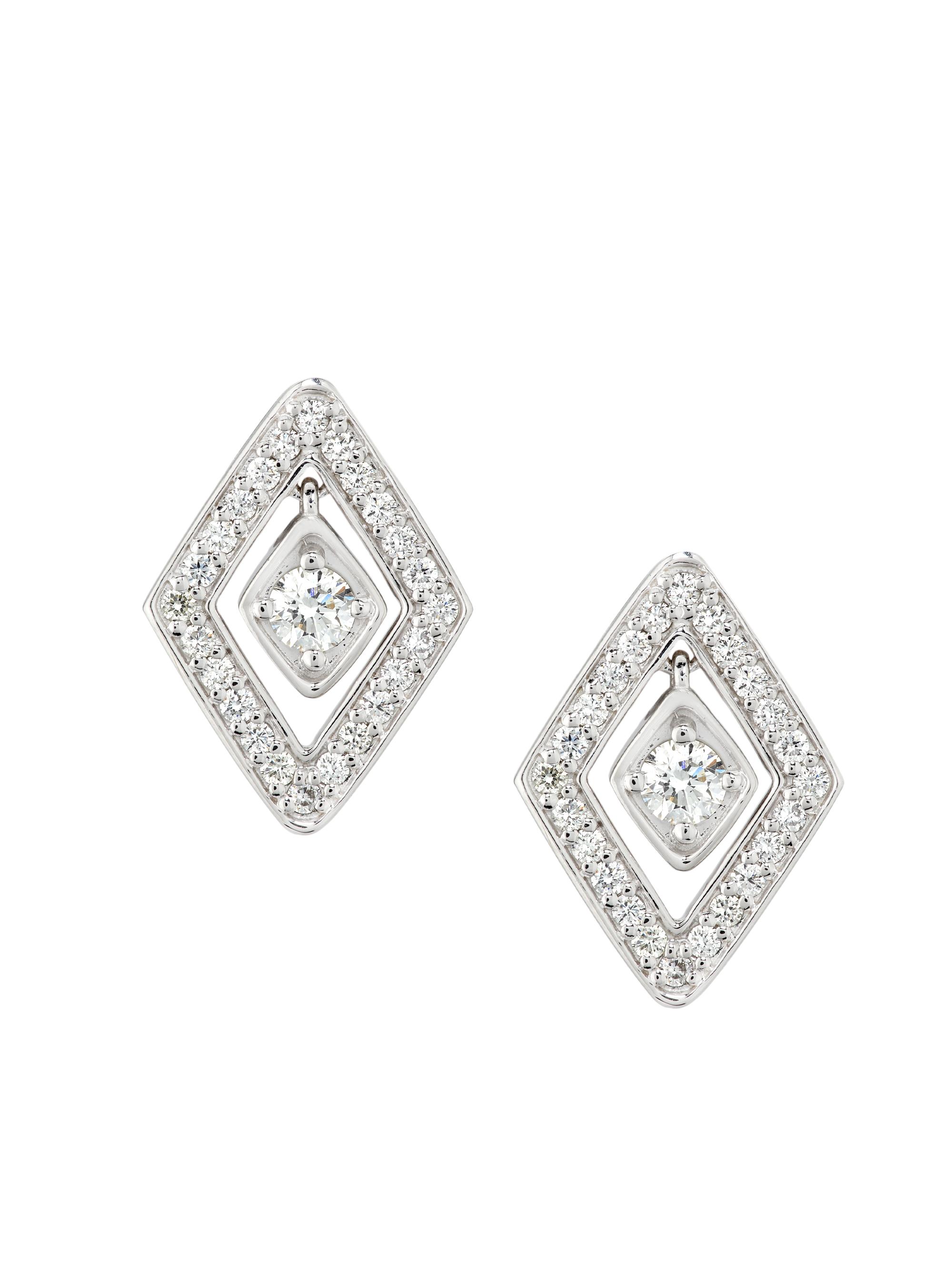 Roberto Coin Women's Diamante 18K White Gold & 0.55 TCW Diamond Stud Earrings - White Gold
