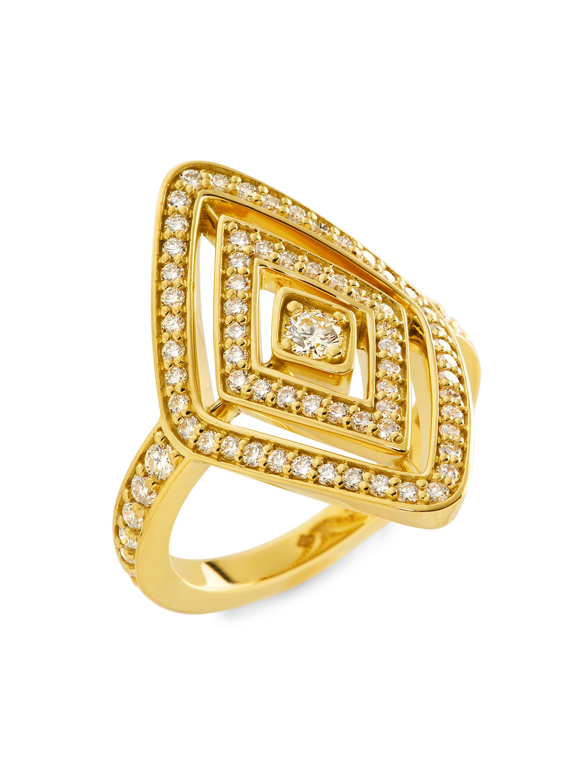 Roberto Coin Women's Diamante 18K Yellow Gold & 0.85 TCW Diamond Ring - Yellow Gold