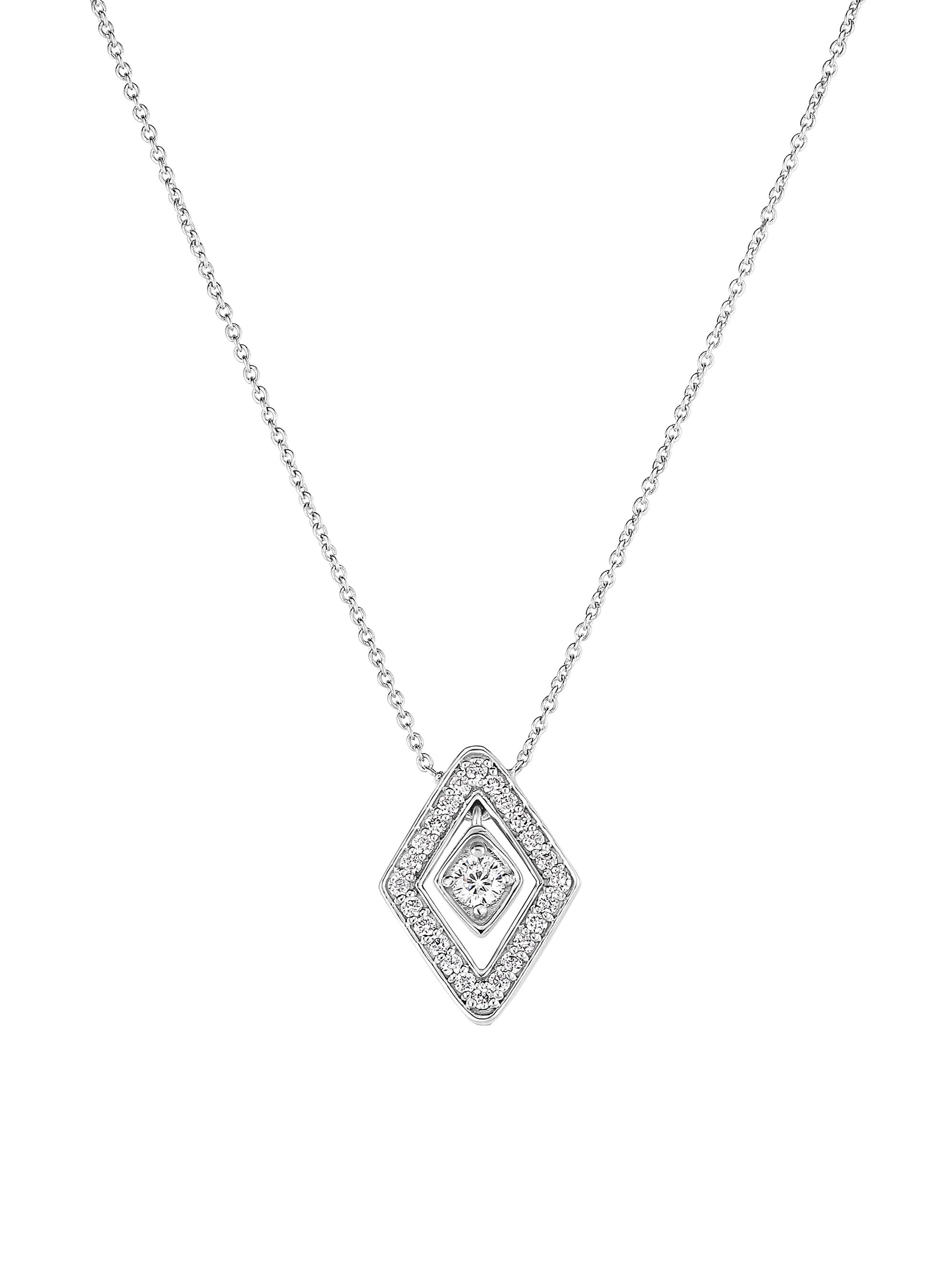 Roberto Coin Women's Diamante 18K White Gold & 0.27 TCW Diamond Pendant Necklace - White Gold