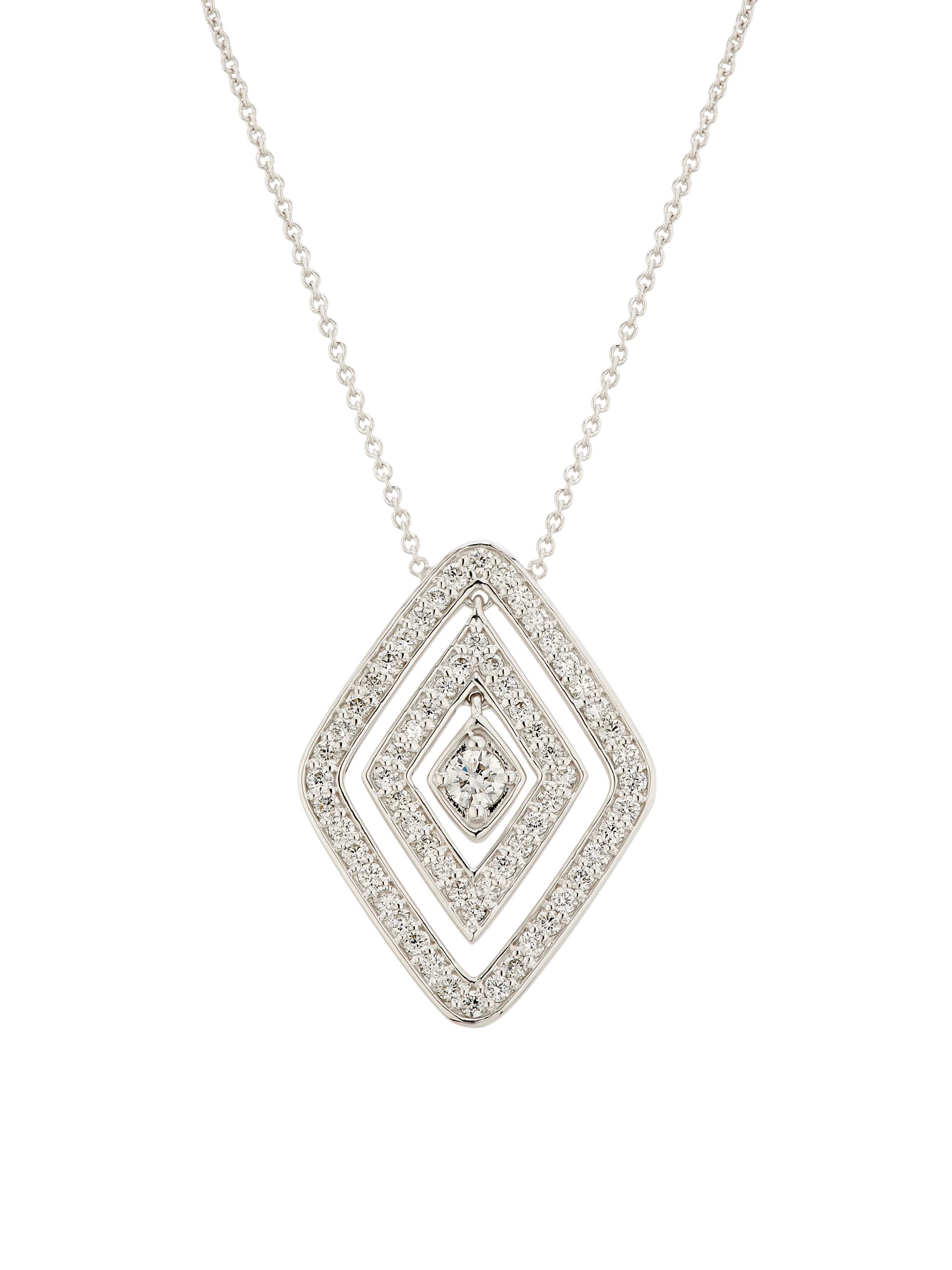 Roberto Coin Women's Diamante  18K White Gold & 0.77 TCW Diamond Pendant Necklace - White Gold