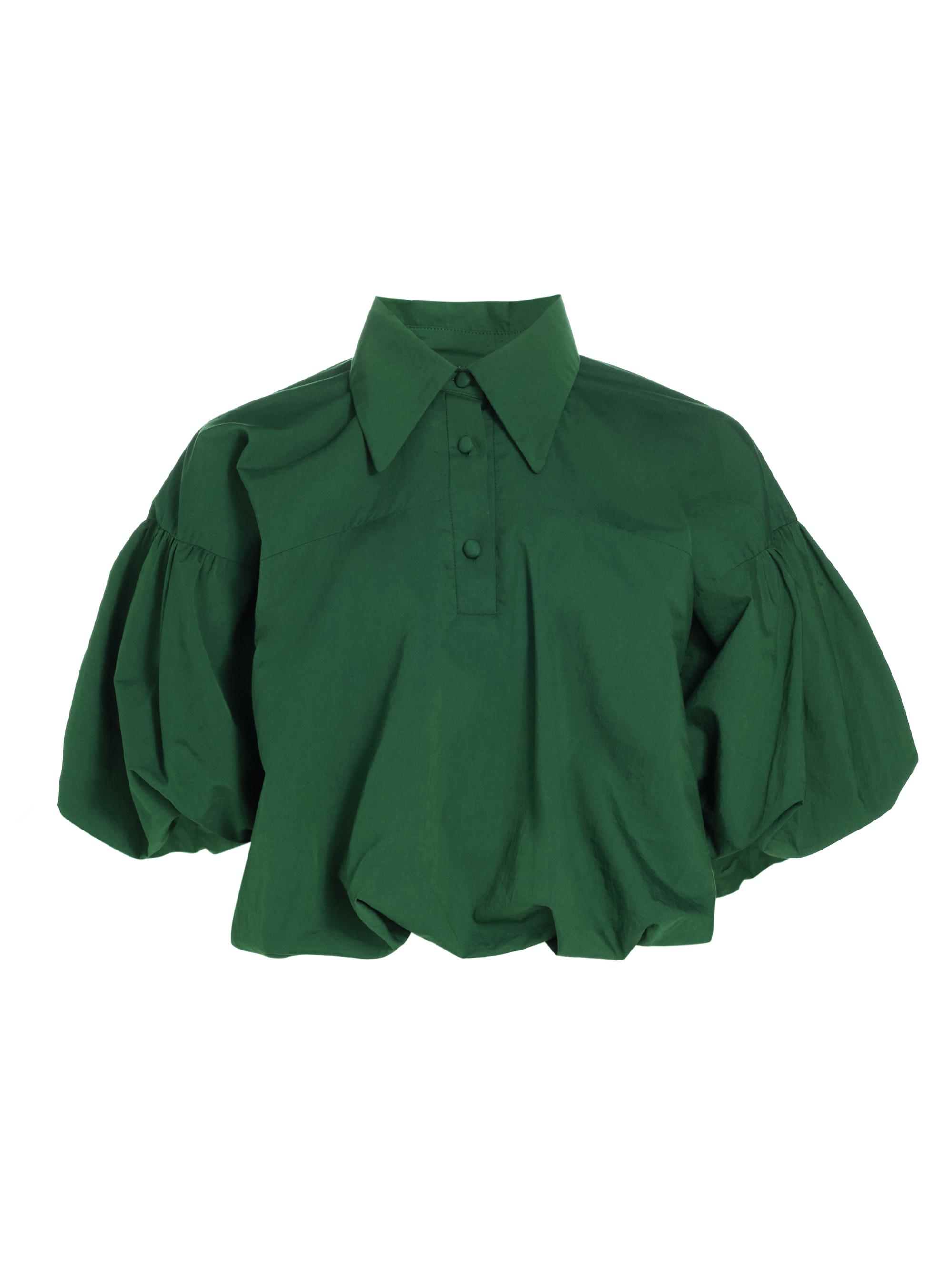 anOnlyChild Women's Sunday Scaries Sandy Balloon Blouse - Emerald