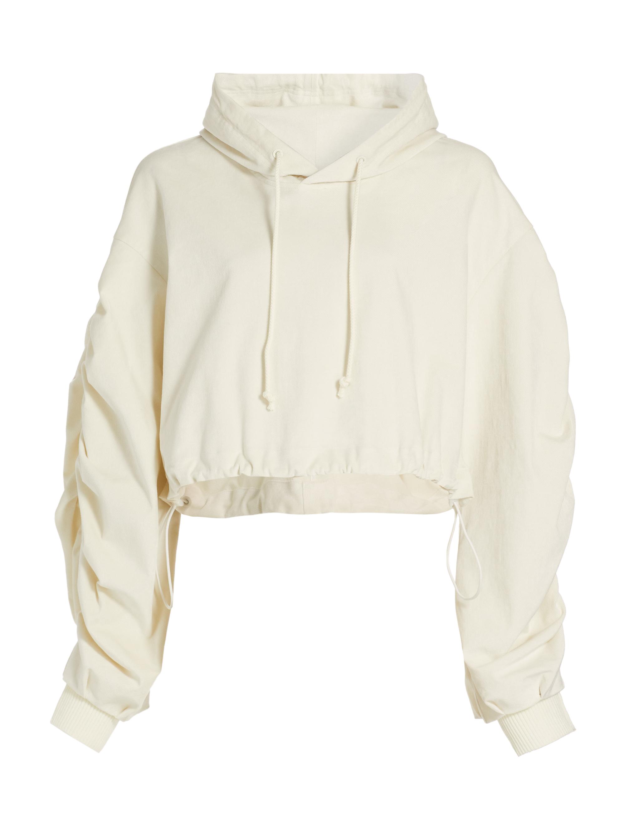 anOnlyChild Women's Sunday Scaries Sanguinetti Crop Hoodie - Cloud