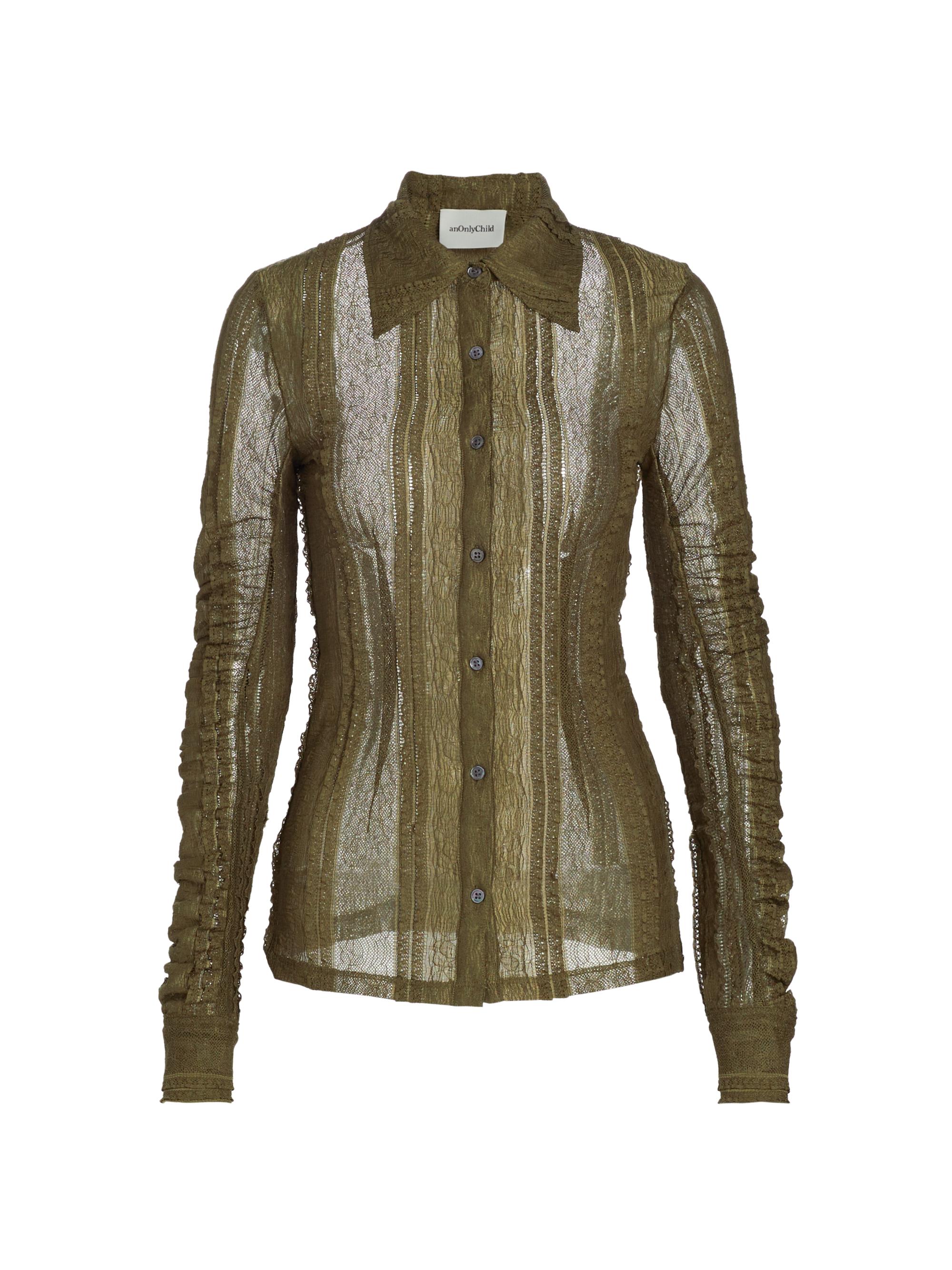 anOnlyChild Women's Sunday Scaries Luidas Lace Long-Sleeve Shirt - Olive