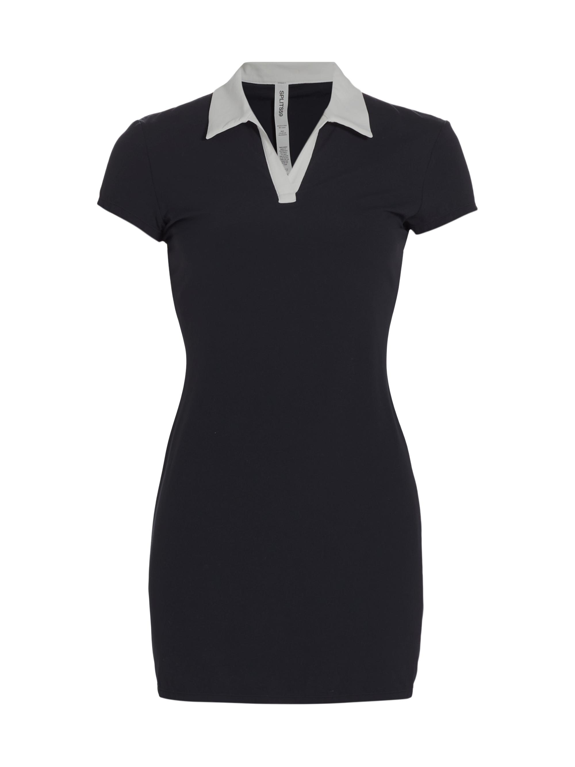 Splits59 Women's Airweight Polo Minidress - Indigo