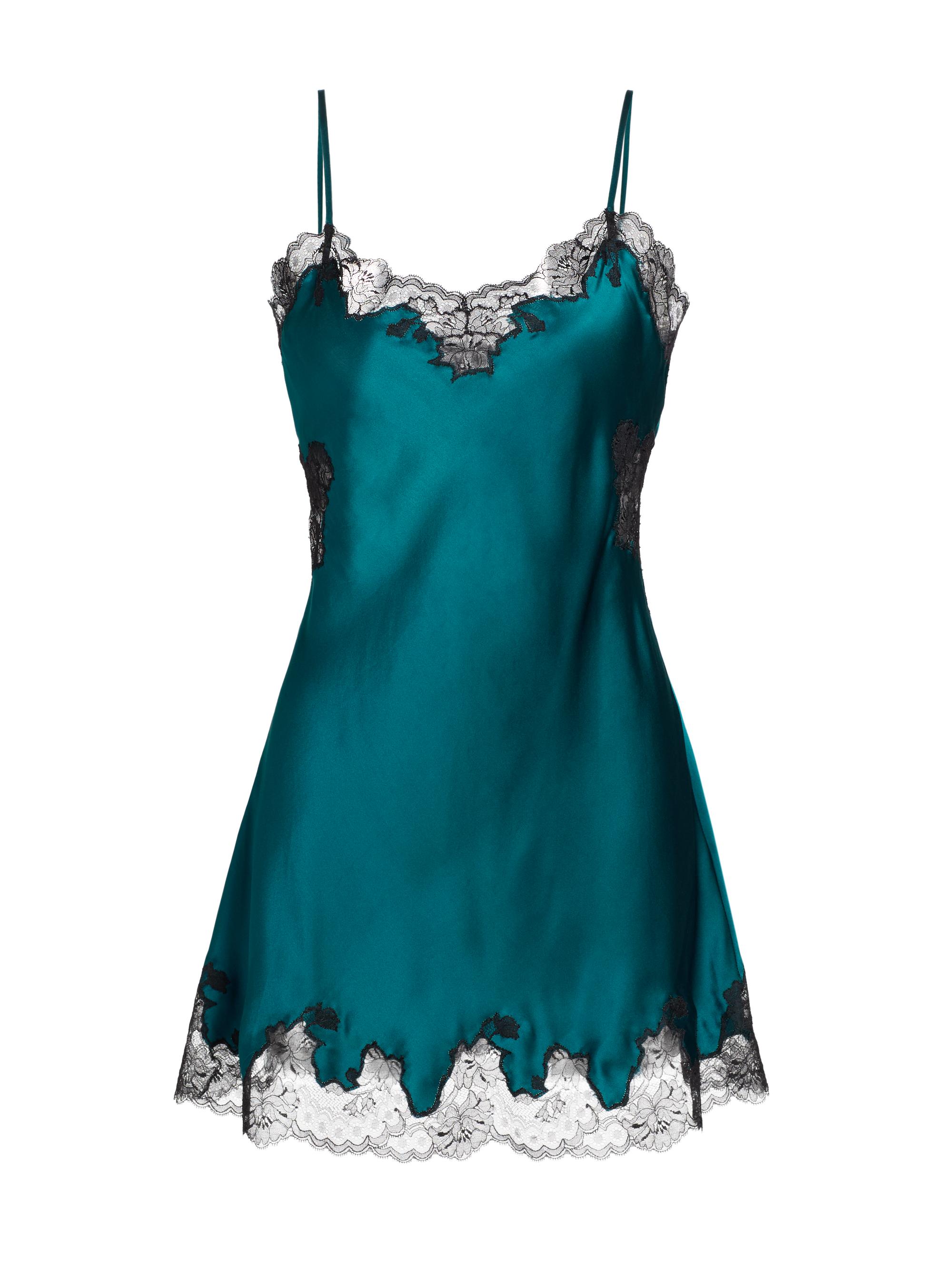 Josie Natori Women's Lolita Silk & Lace Chemise - Spruce