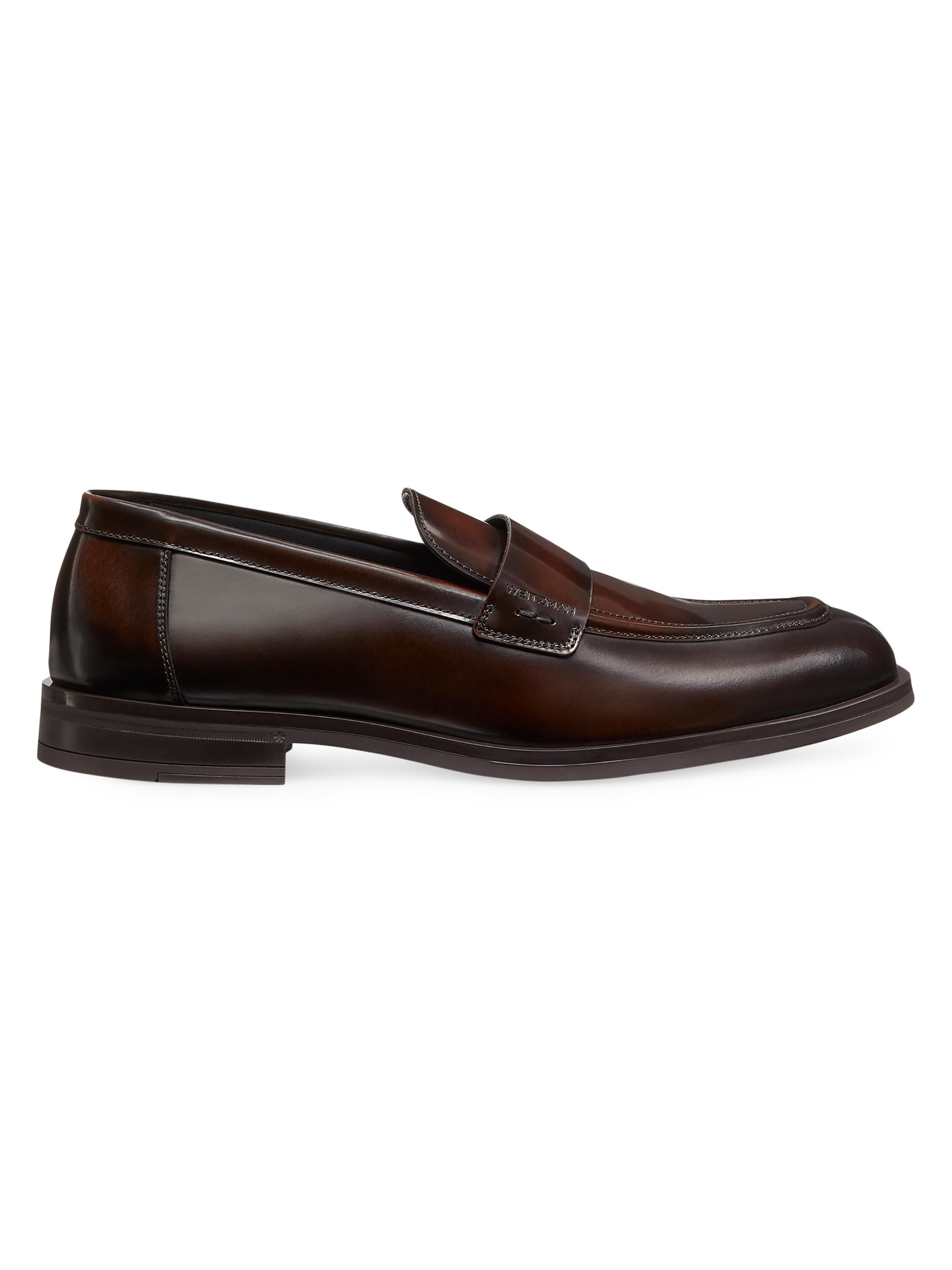 Stuart Weitzman Men's Club Classic Leather Loafers - Cognac