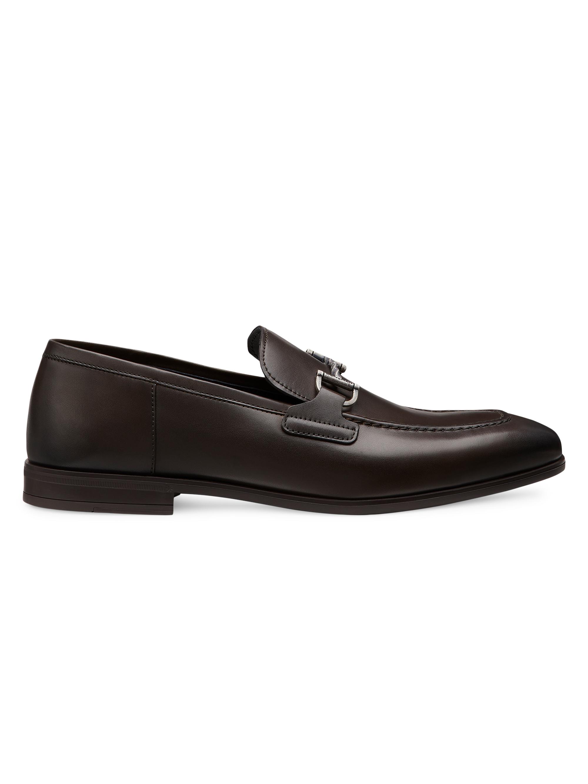 Stuart Weitzman Men's Simon Twistbit Leather Loafers - Dark Brown