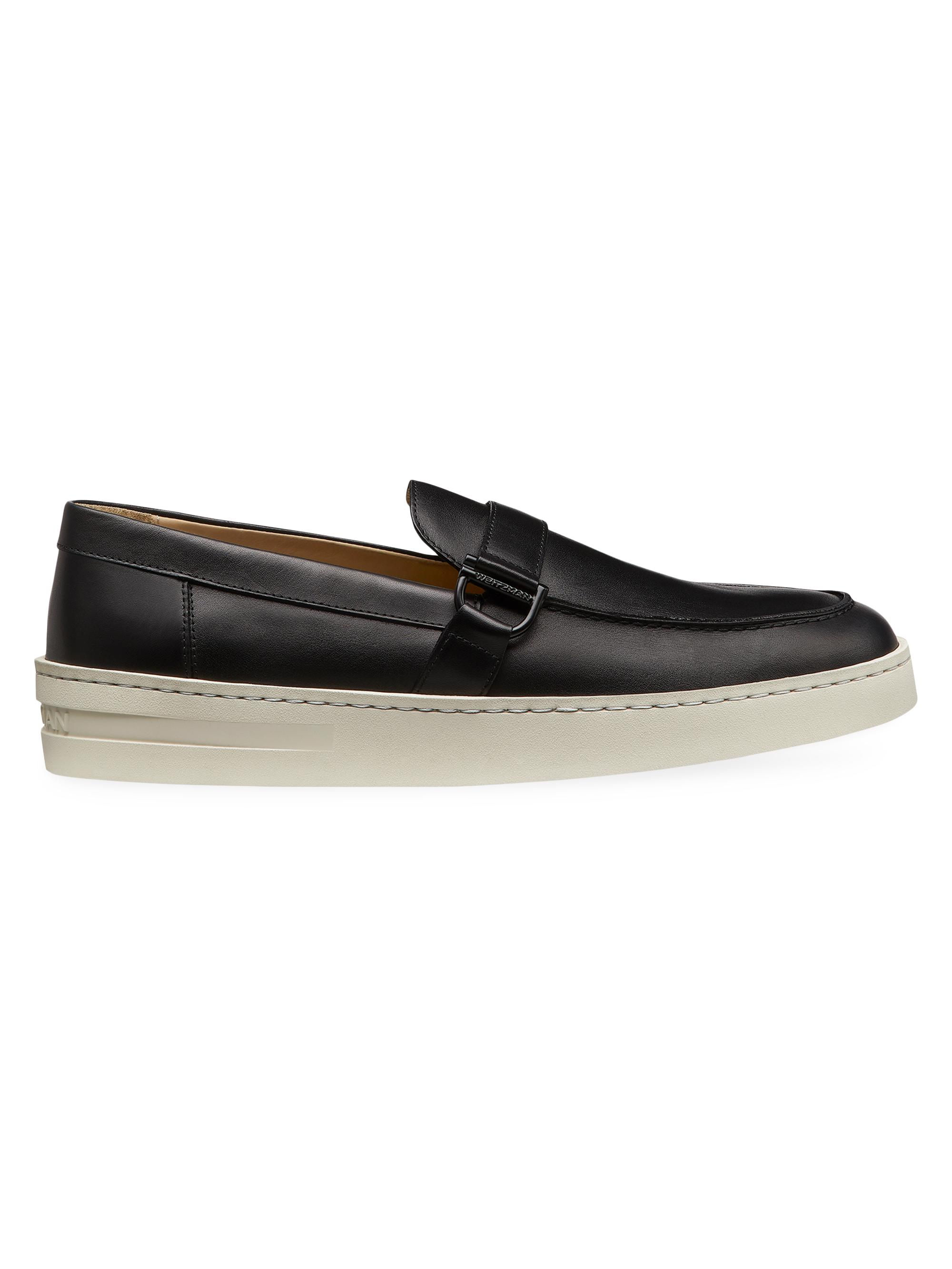 Stuart Weitzman Men's Hamptons Leather Buckle Loafers - Black