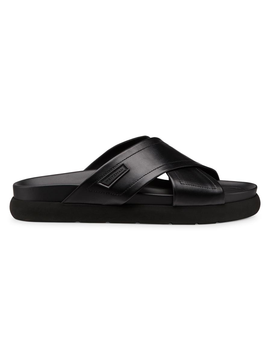 Shop Stuart Weitzman SW Flex Leather Sport Slides | Saks Fifth Avenue