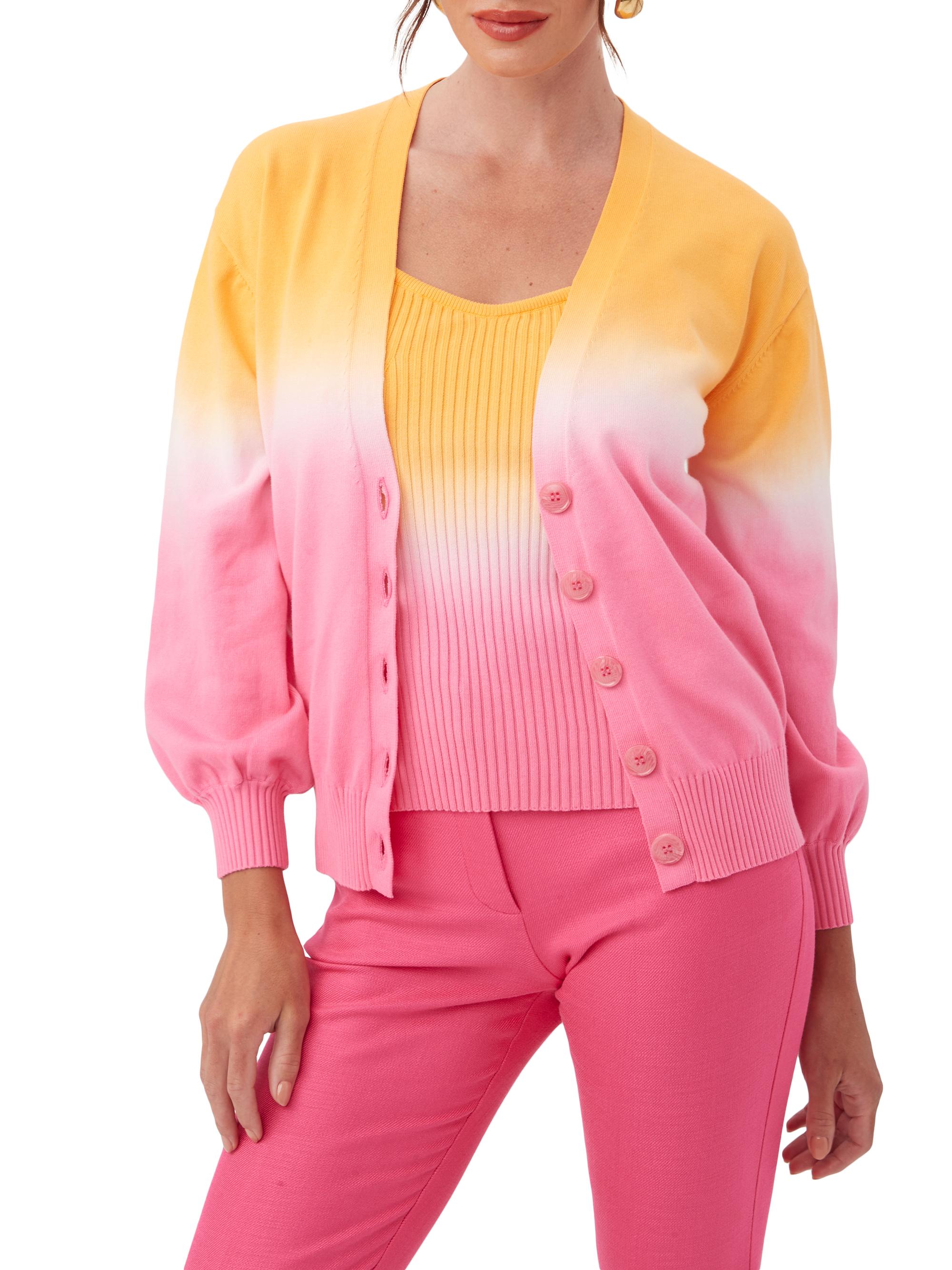 Trina Turk Women's Sand Pearl Ombre Cotton Cardigan