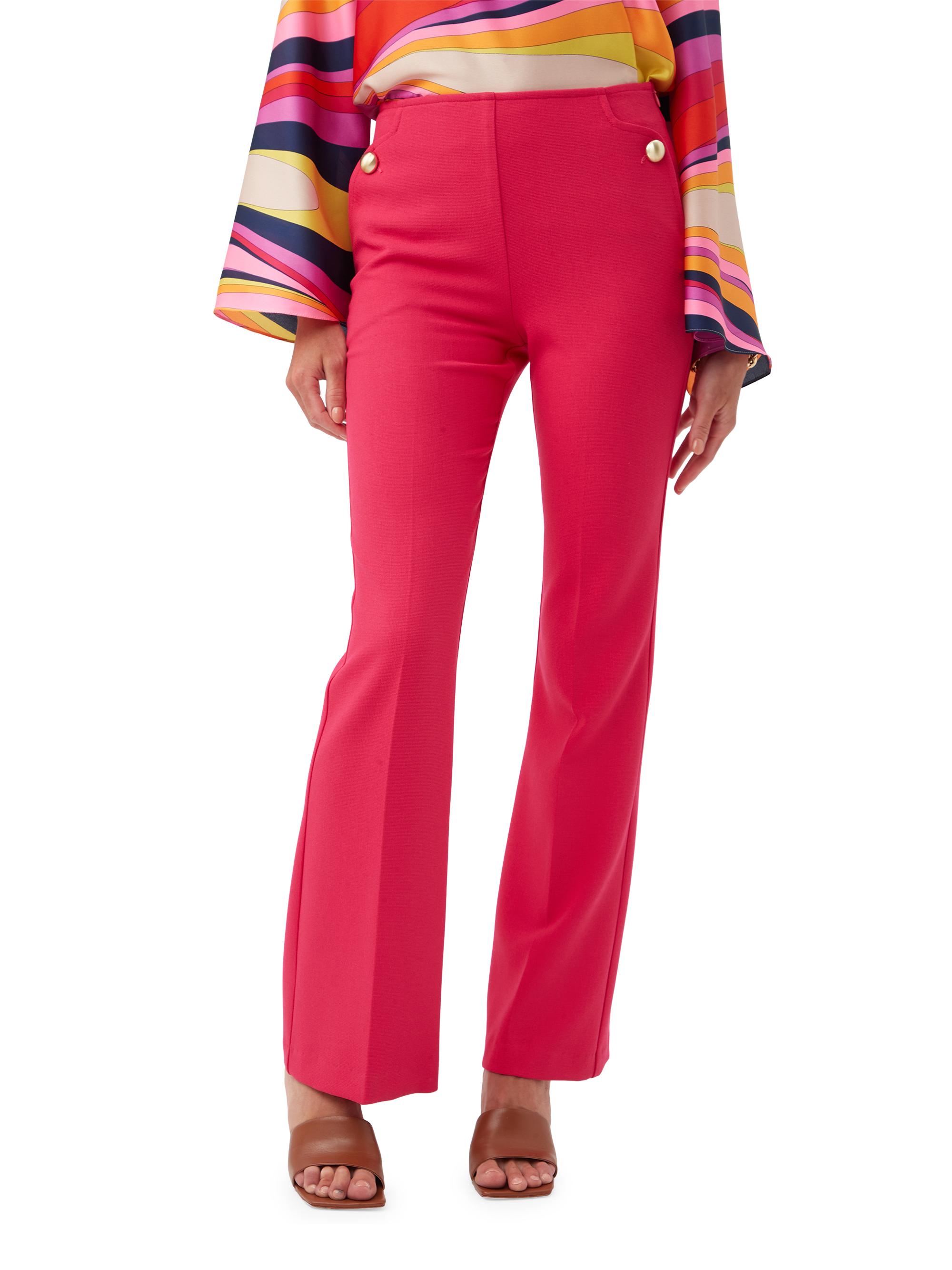 Trina Turk Women's Boynton High-Rise Stretch Flared Pants - Hibiscus