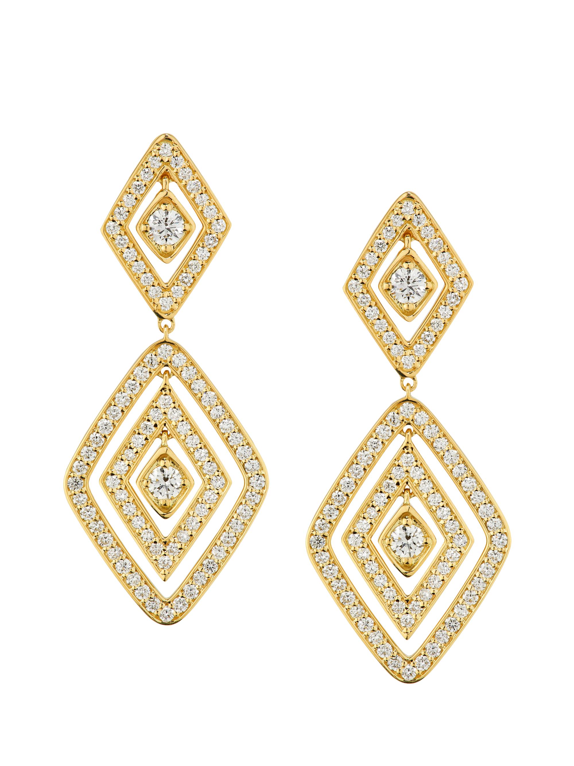 Roberto Coin Women's Diamante 18K Yellow Gold & 1.95 TCW Diamond Drop Earrings - Yellow Gold