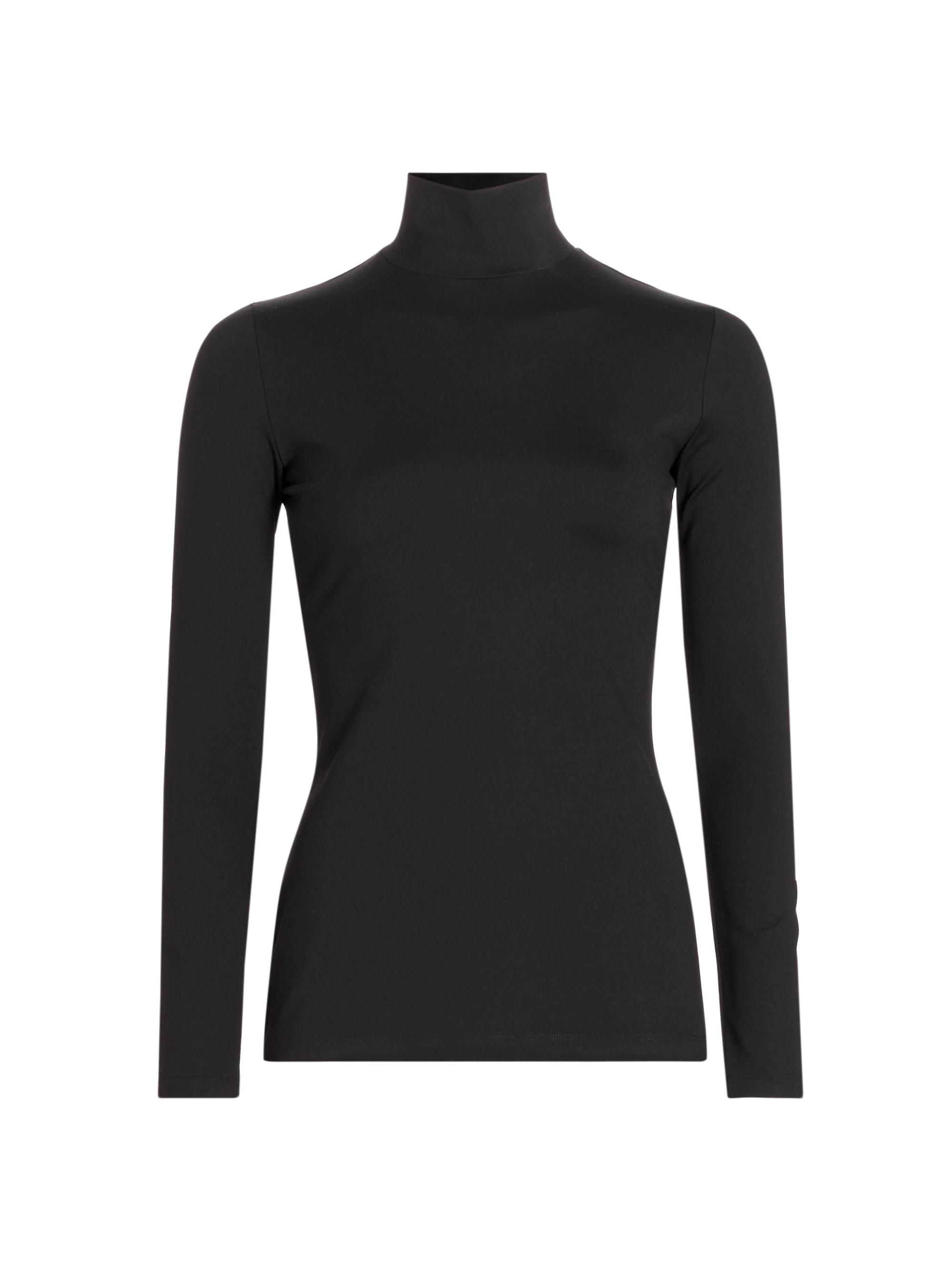 susana monaco Women's Mock Turtleneck Long-Sleeve Top - Black