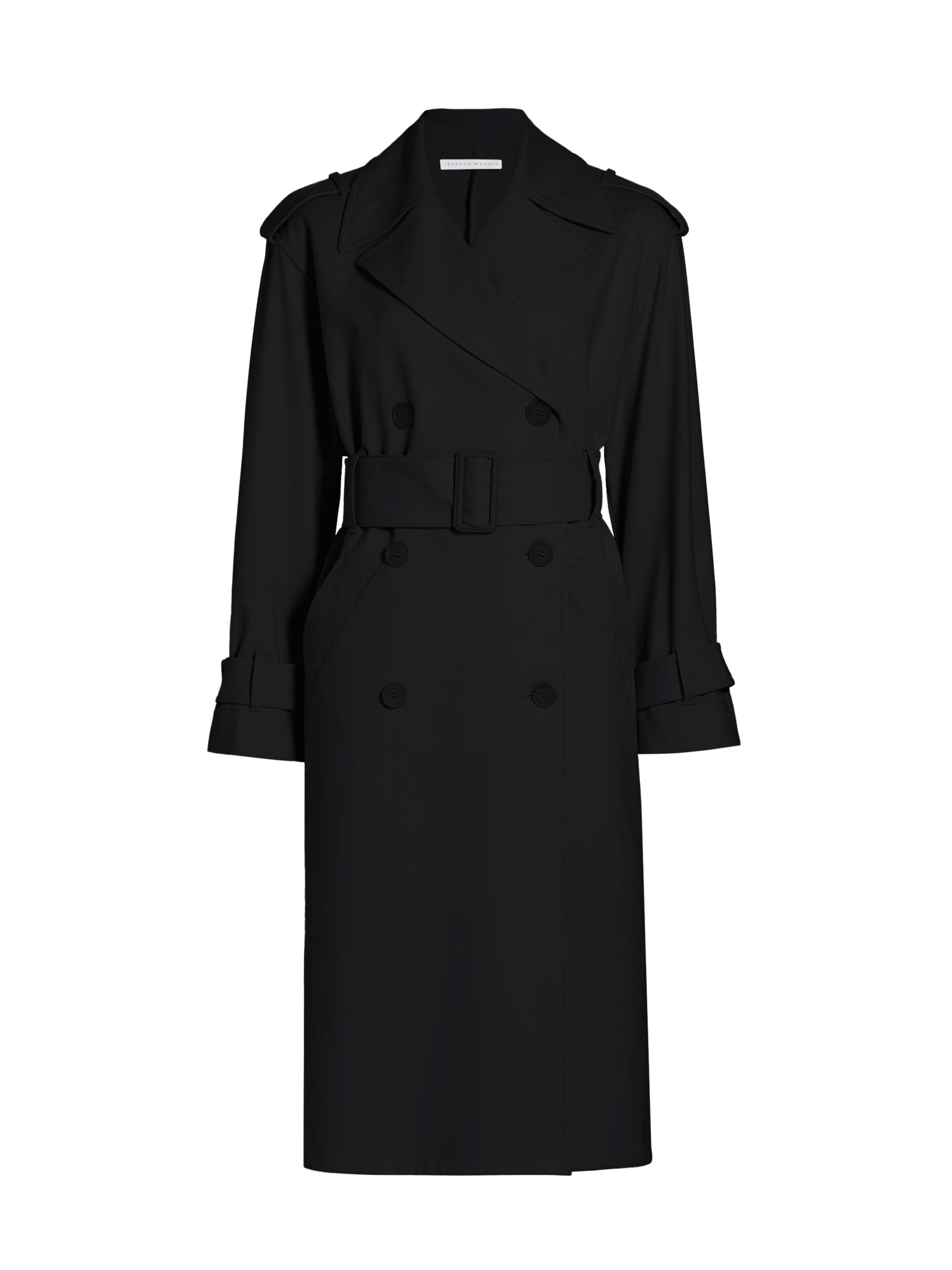 susana monaco Women's Double-Breasted Trench Coat - Belgian Creme