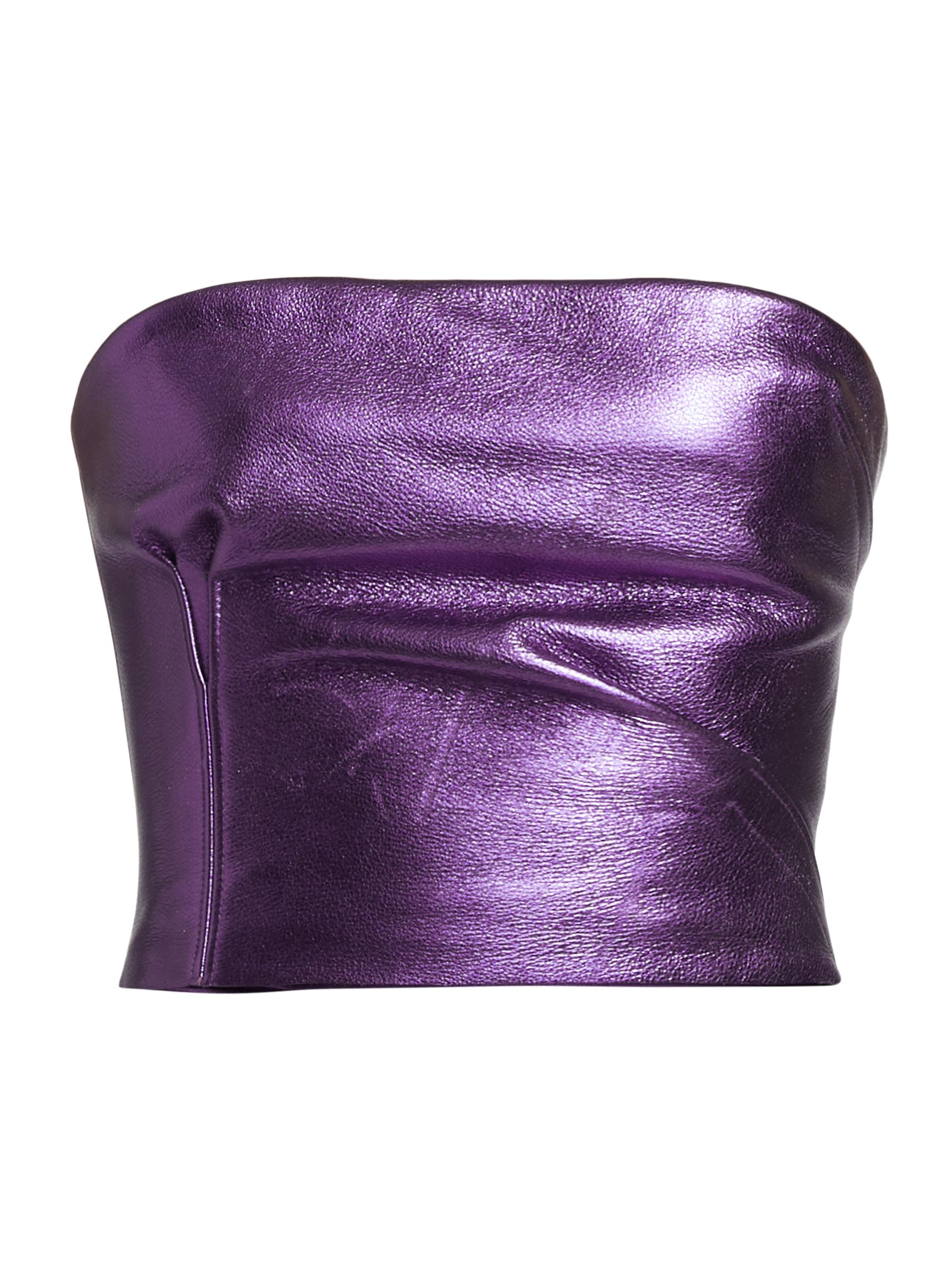 LaQuan Smith Women's Metallic Leather Bustier - Grape