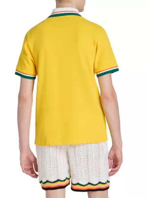 Casablanca colour-block panelled polo shirt - Yellow