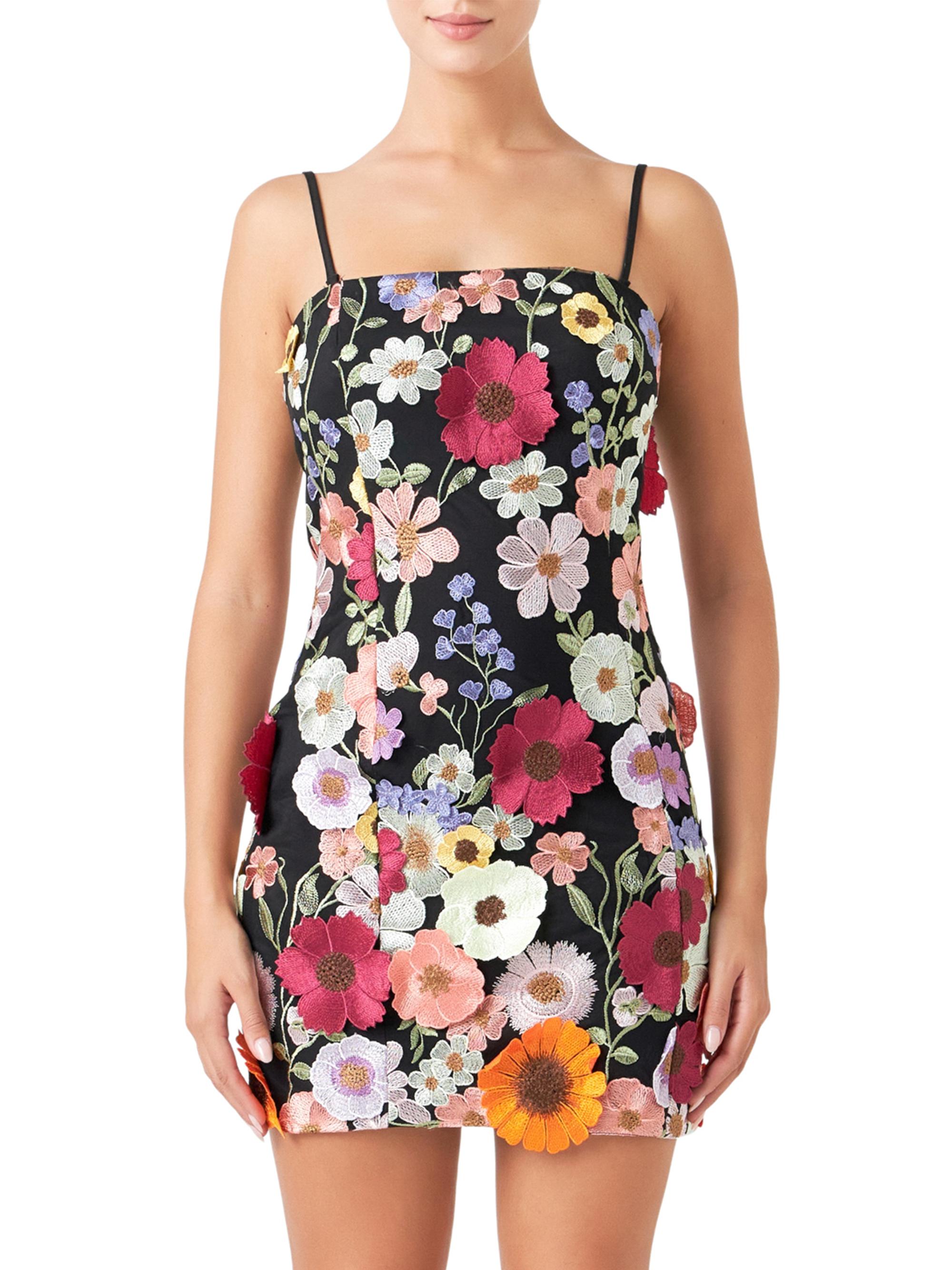 Endless Rose Floral Embroidered Mini Dress | Saks Fifth Avenue