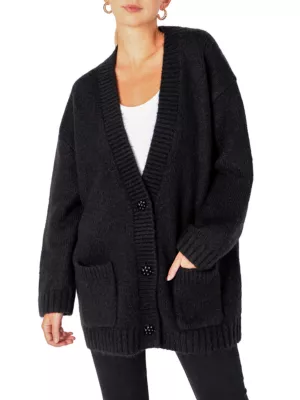 Shop Endless Rose Jewel Button Oversized Cardigan | Saks Fifth Avenue