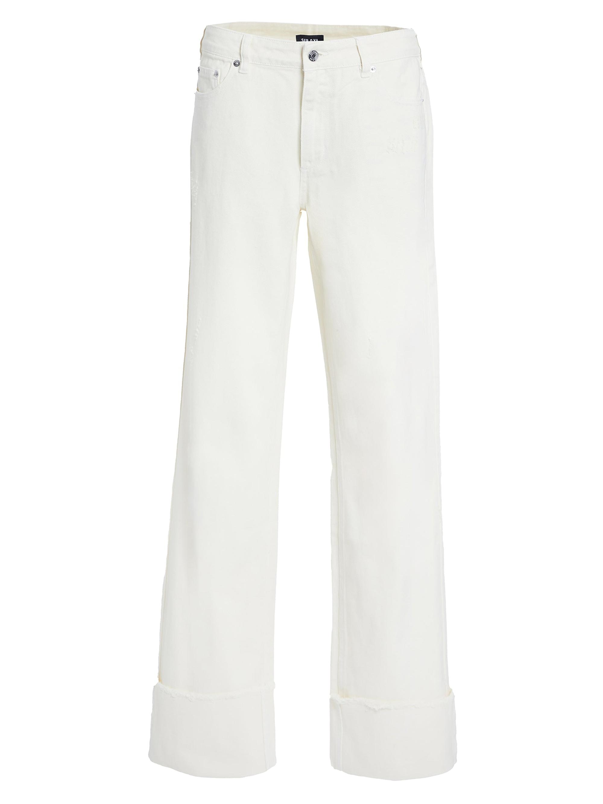 Ser.o.ya Women's Margot Cuffed Boyfriend Jeans - Off White