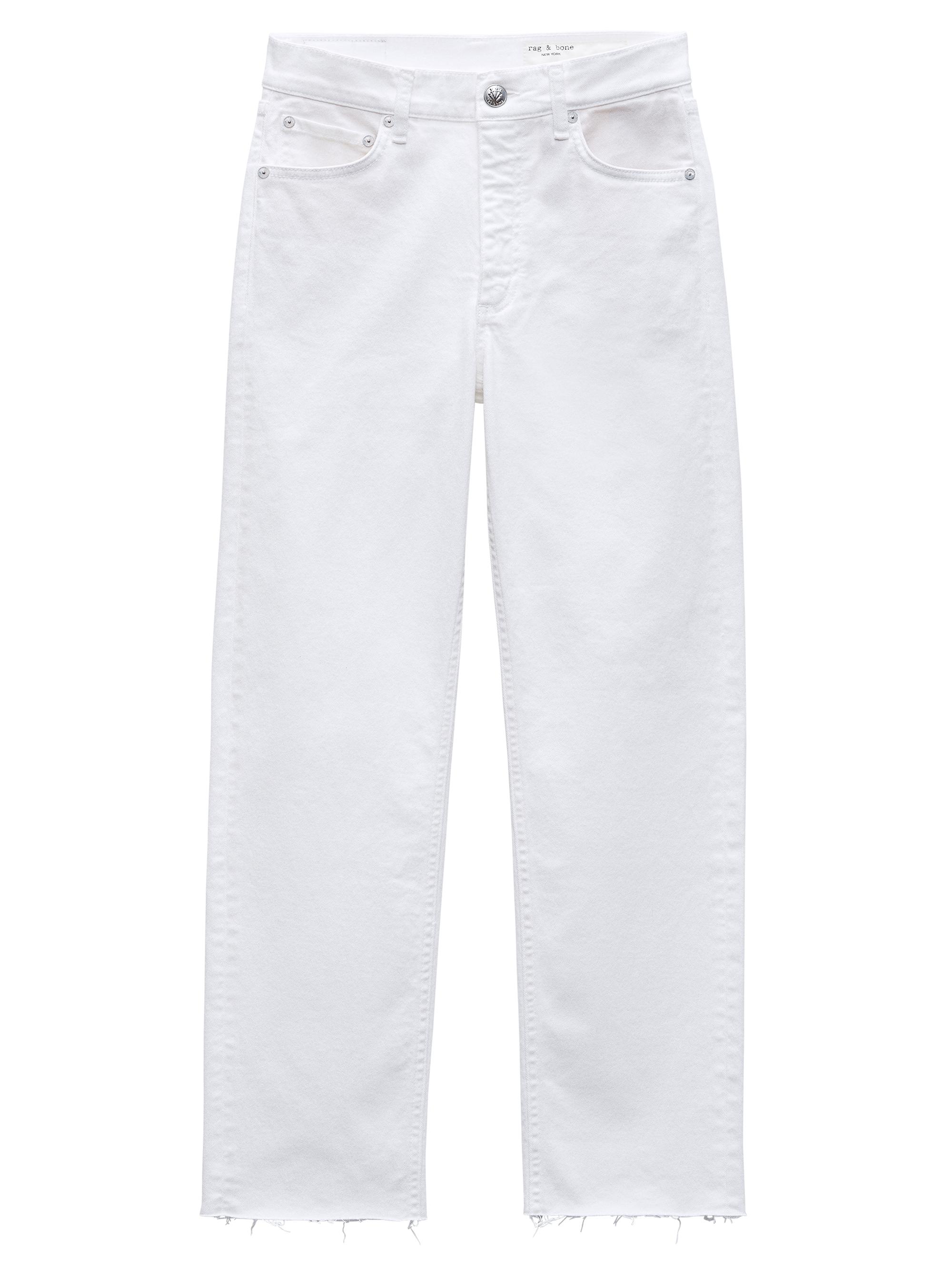 rag & bone Harlow Stretch Mid-Rise Straight-Leg Jeans | Saks
