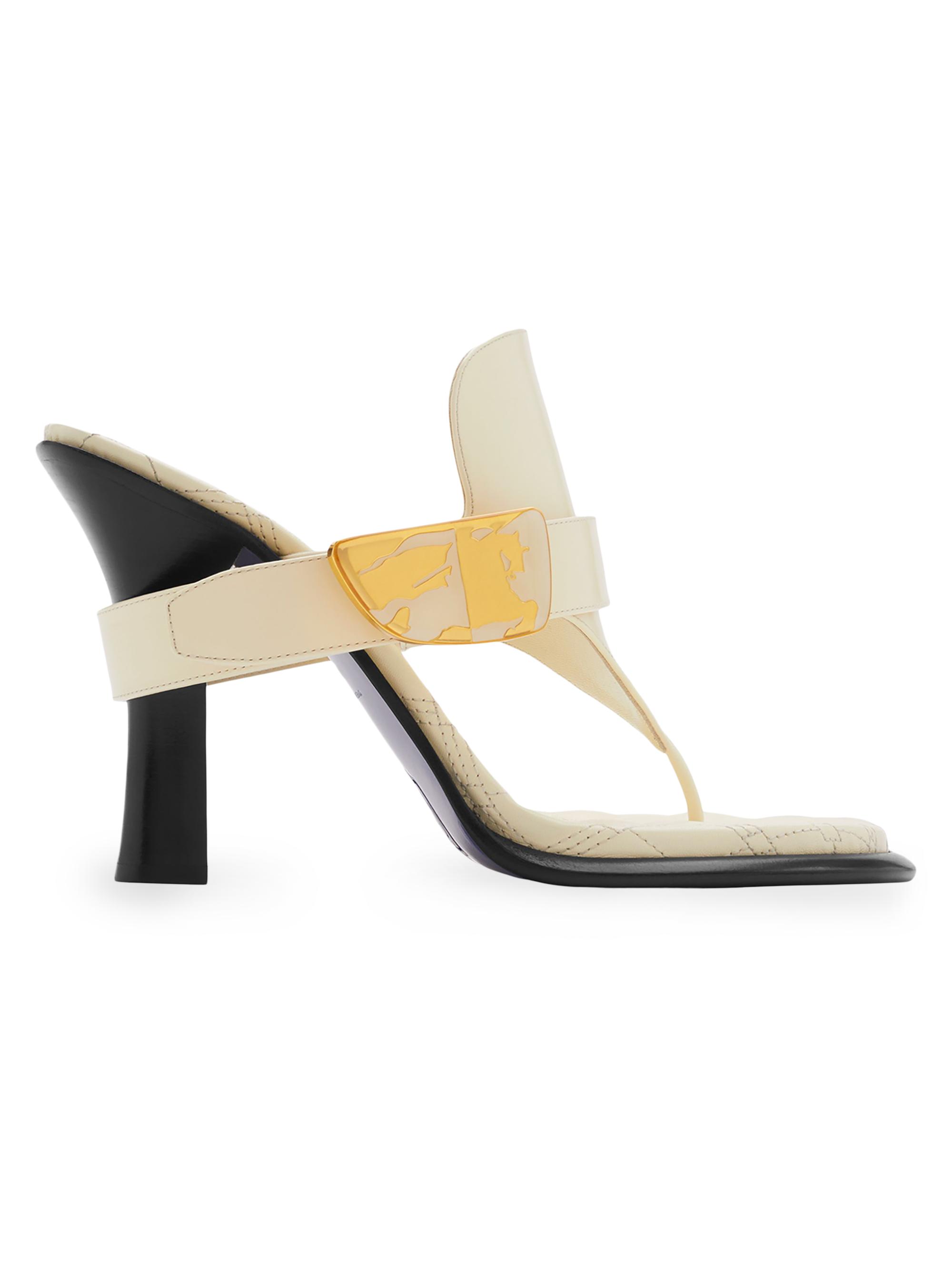 Burberry Women's Bay 100MM Leather Sandals - Laurel