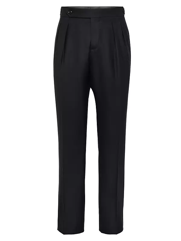 Womens Brunello Cucinelli grey Virgin Wool Elasticated-Waist Trousers