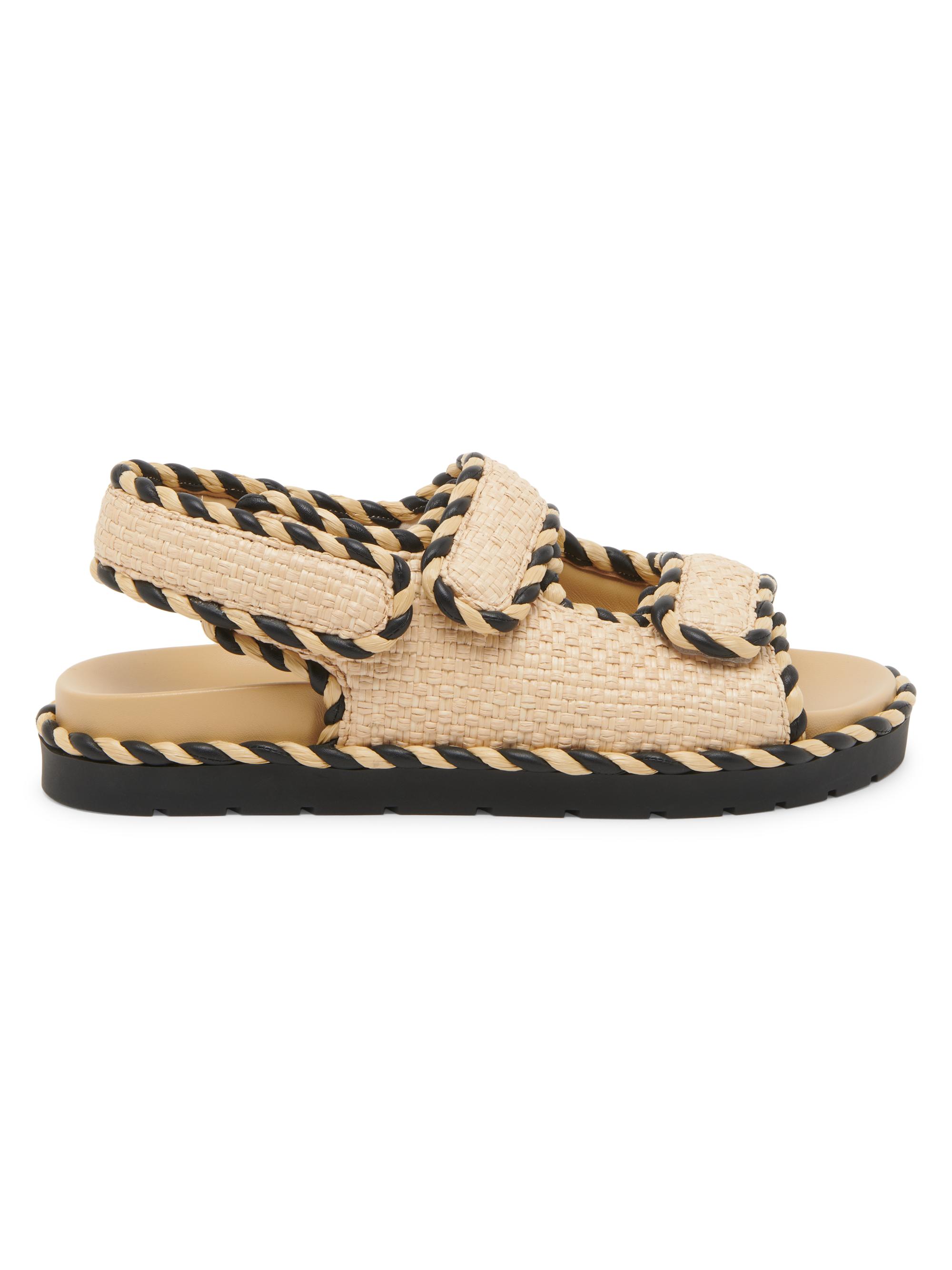 Bottega Veneta Jack Striped Raffia Sandals | Saks Fifth Avenue