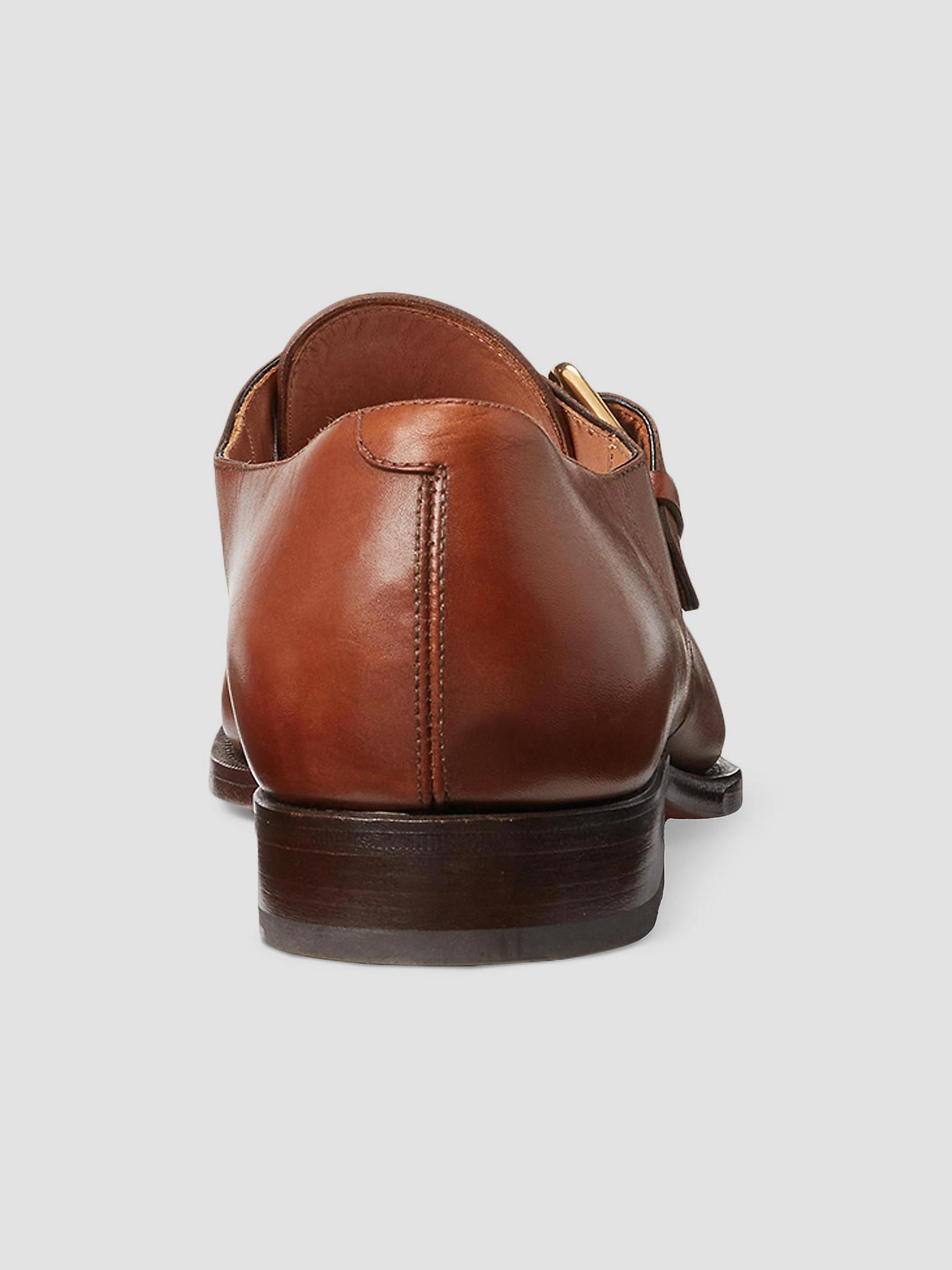 Polo by Ralph Lauren Darnell ll, brown Italian monk strap Tan Leather loafers Ralph Lauren Purple Label Darnell Burnished Monk-Strap Shoes  main image 4