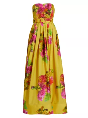 Shop Cara Cara Greenfield Floral Strapless Maxi Dress | Saks Fifth Avenue