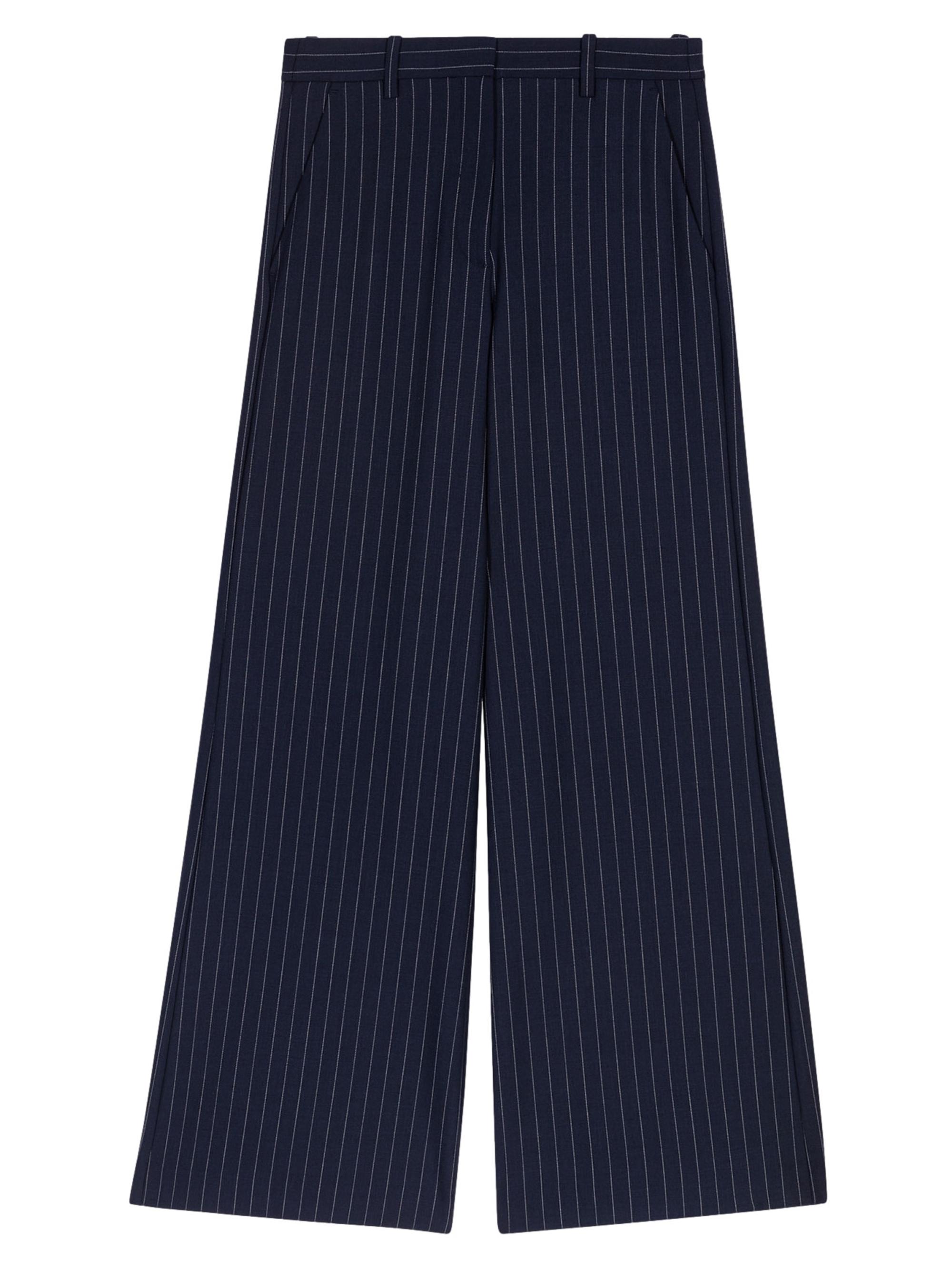 Maje Women's Striped Trousers - Navy Tennis Stripe