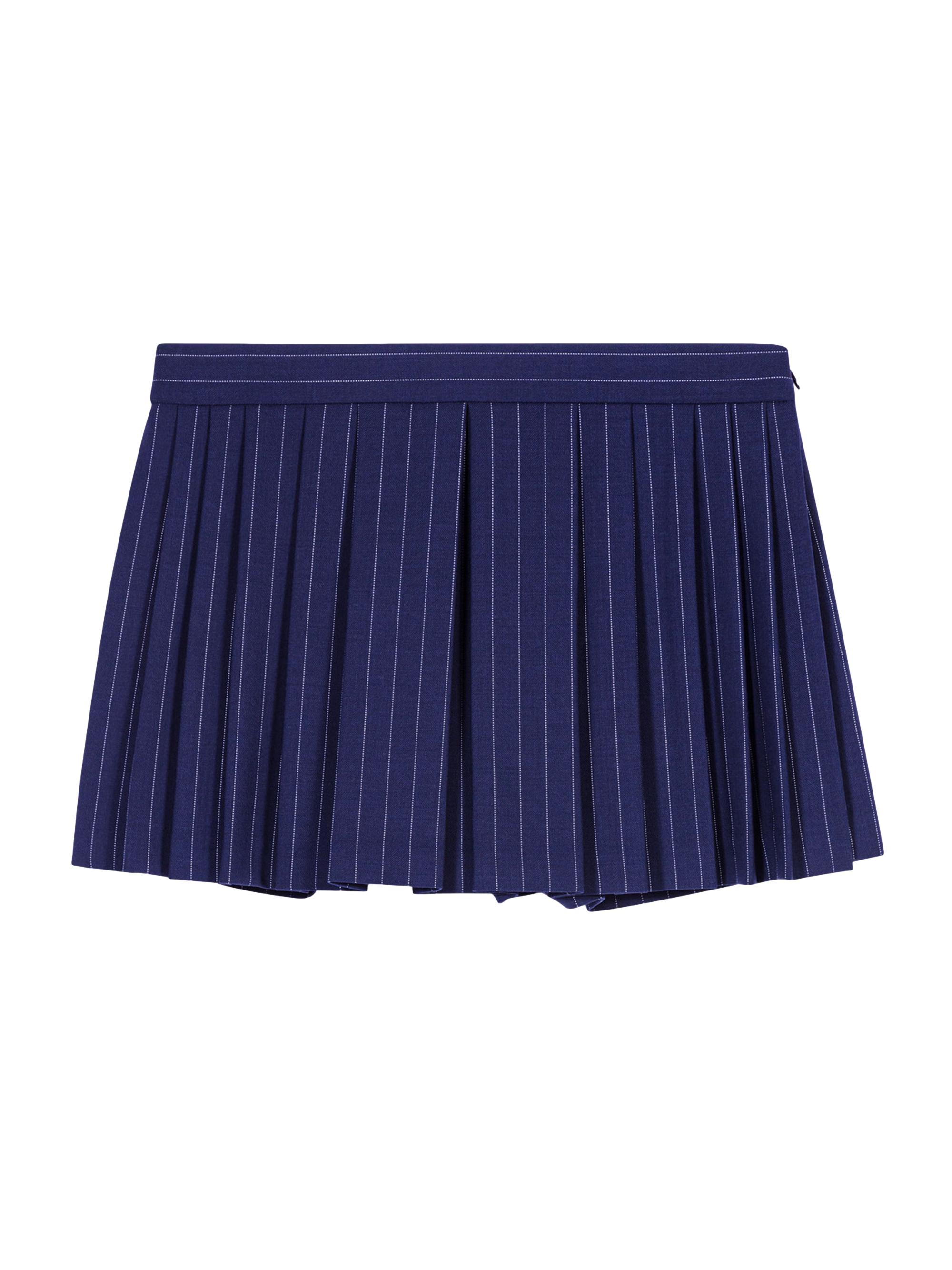 Maje Women's Striped Layered Effect Skort - Navy Tennis Stripe