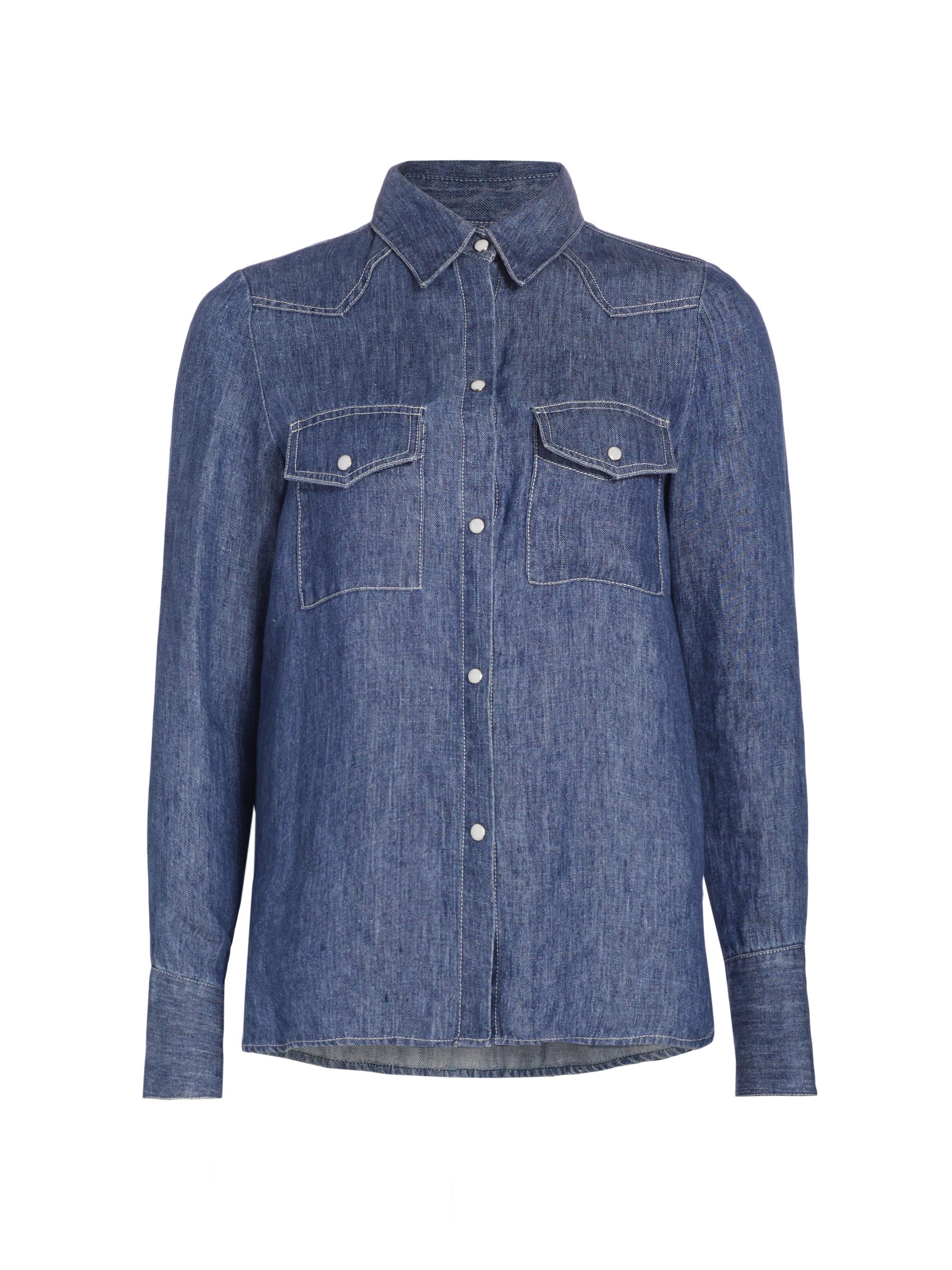 TWP Women's Ranchers Daughter Long-Sleeve Shirt - Medium Indigo