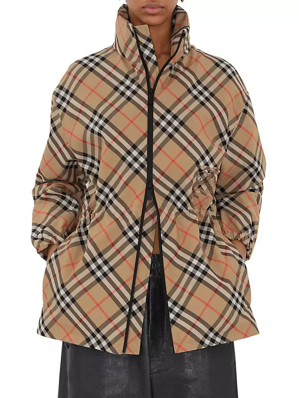 Shop Burberry Oversized Check Coat | Saks Fifth Avenue