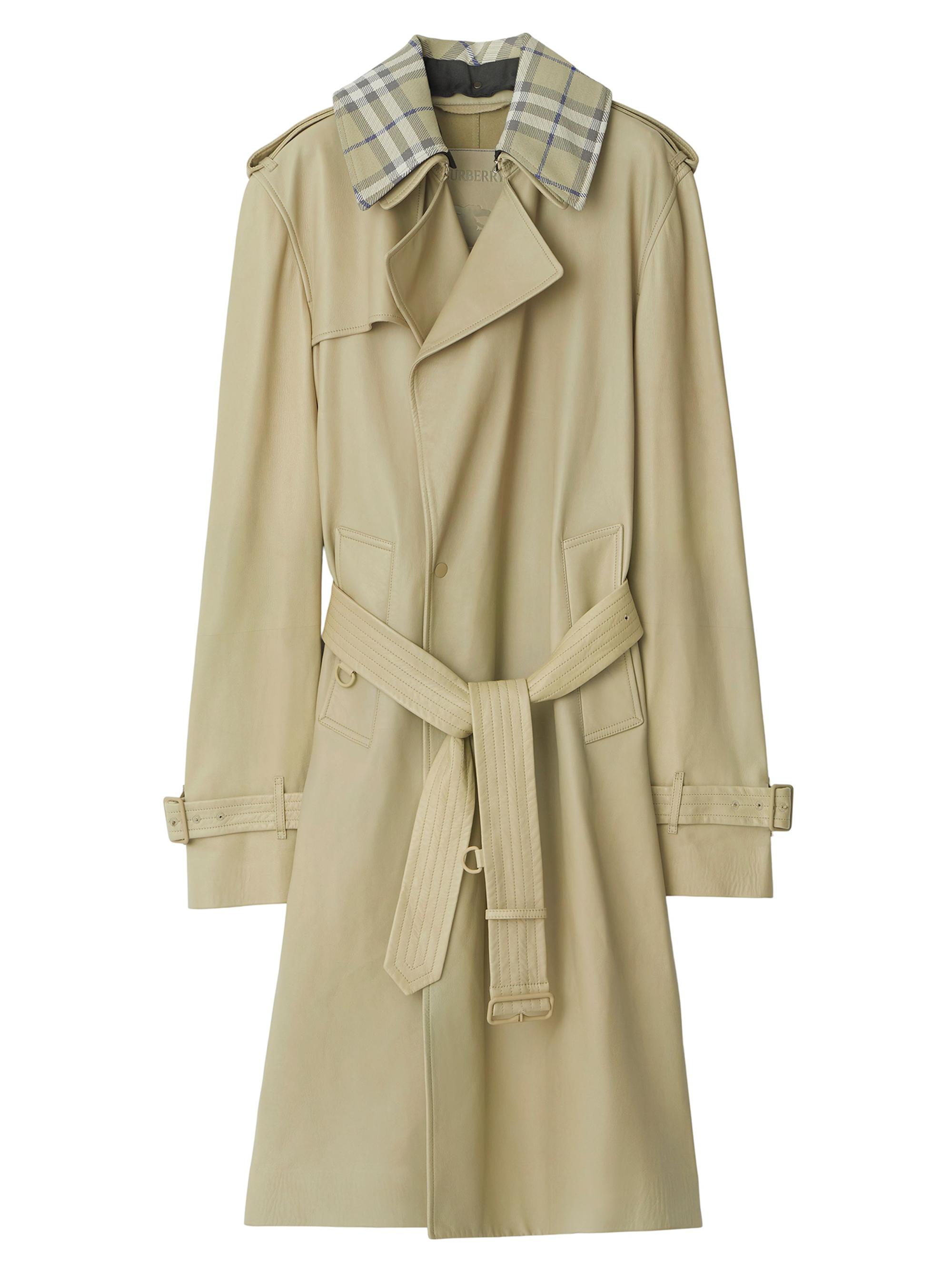 Burberry Women's Leather Belted Trench Coat - Hunter