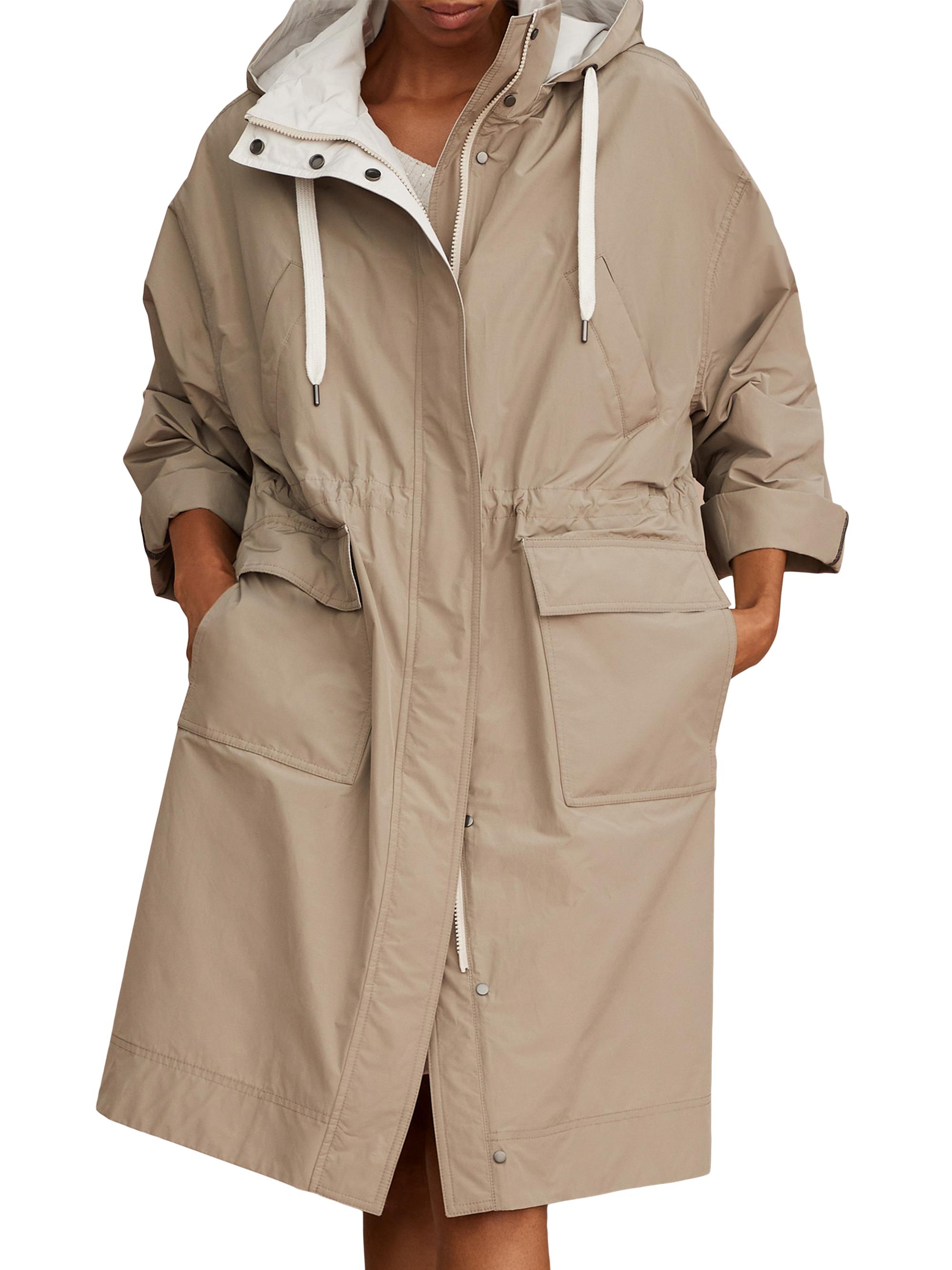 Shop Brunello Cucinelli Water Resistant Taffeta Hooded Outerwear 